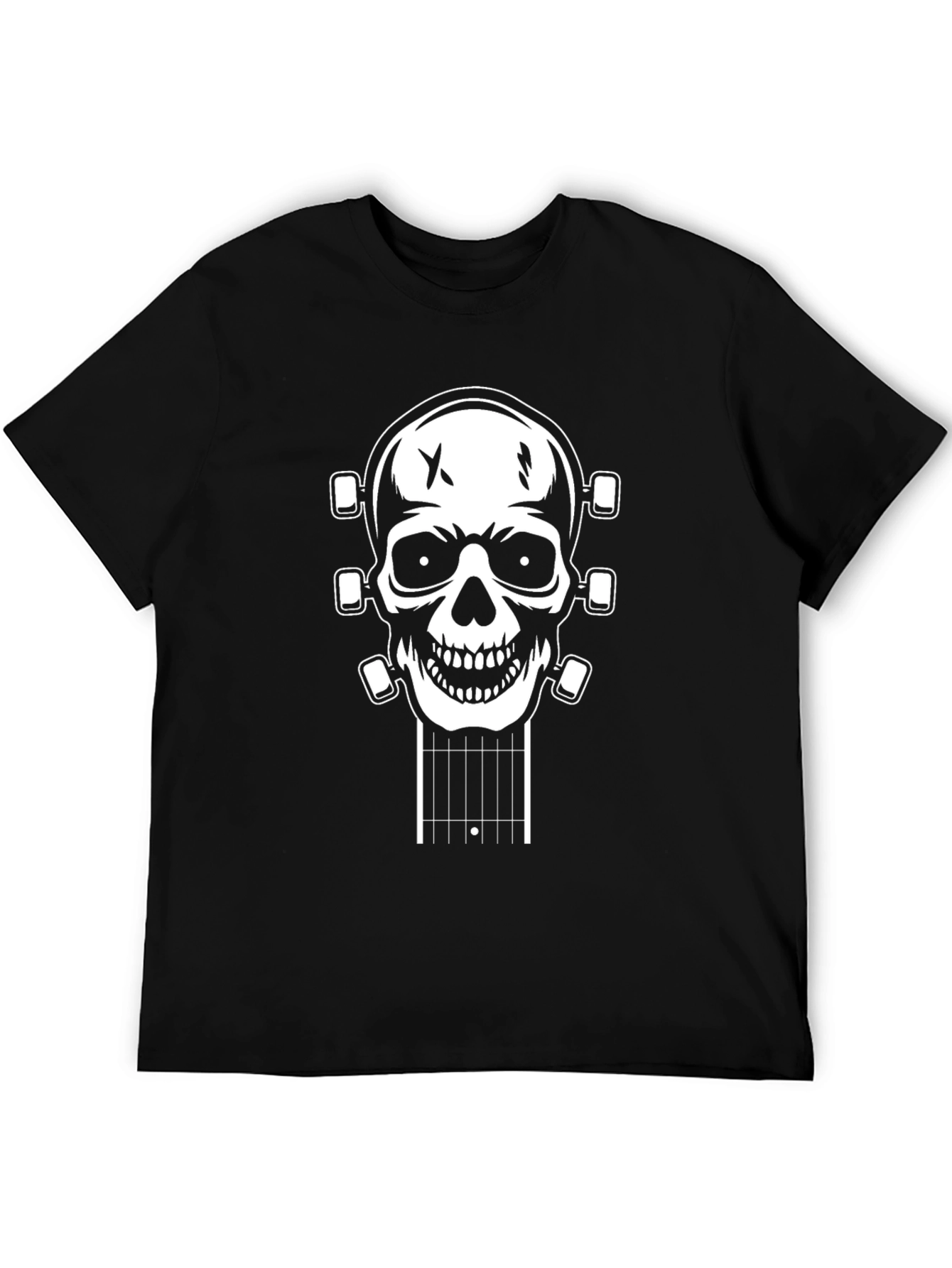 Skull Guitar Head T-Shirt - Black