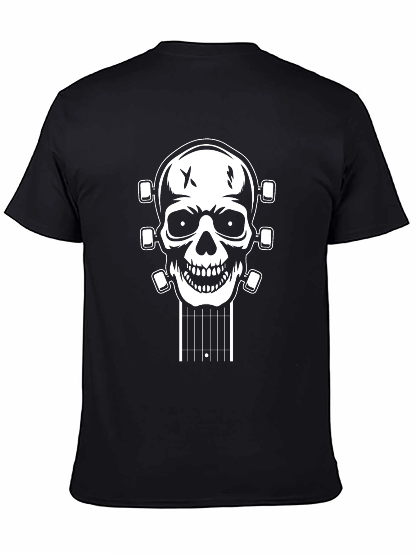 Skull Guitar Head T-Shirt - Black
