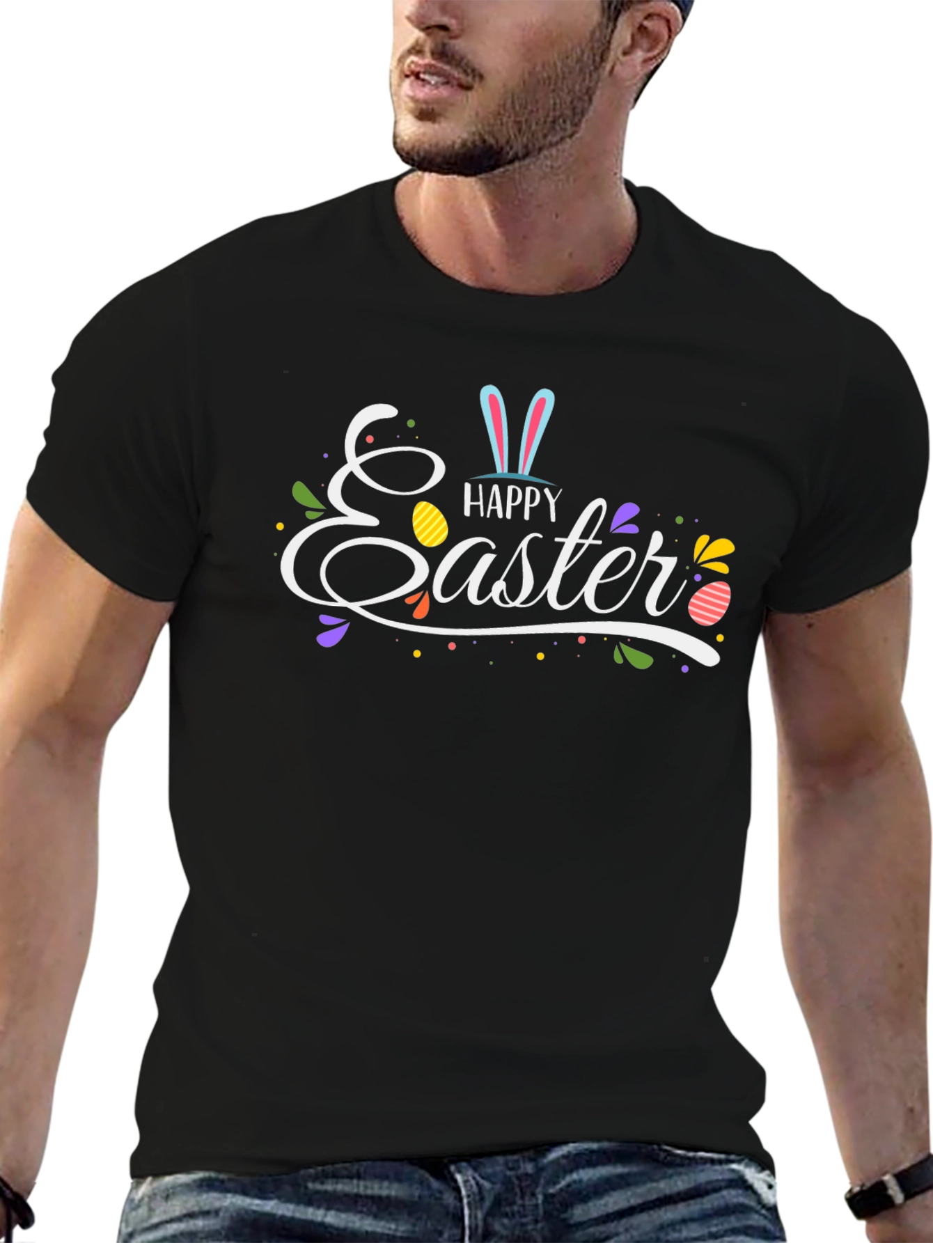 Happy Easter Black T-Shirt