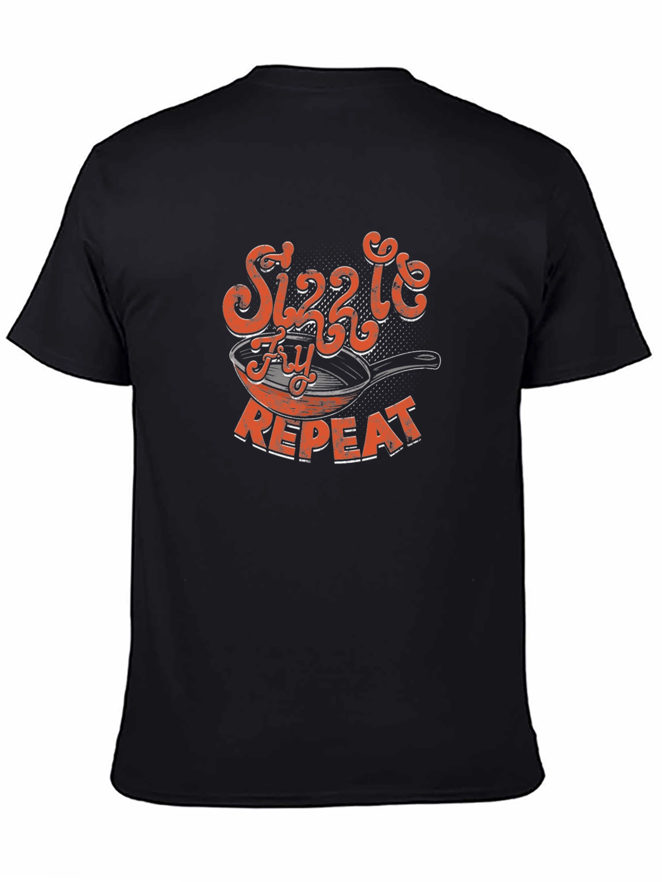Sizzle Fry Repeat Black Graphic Tee