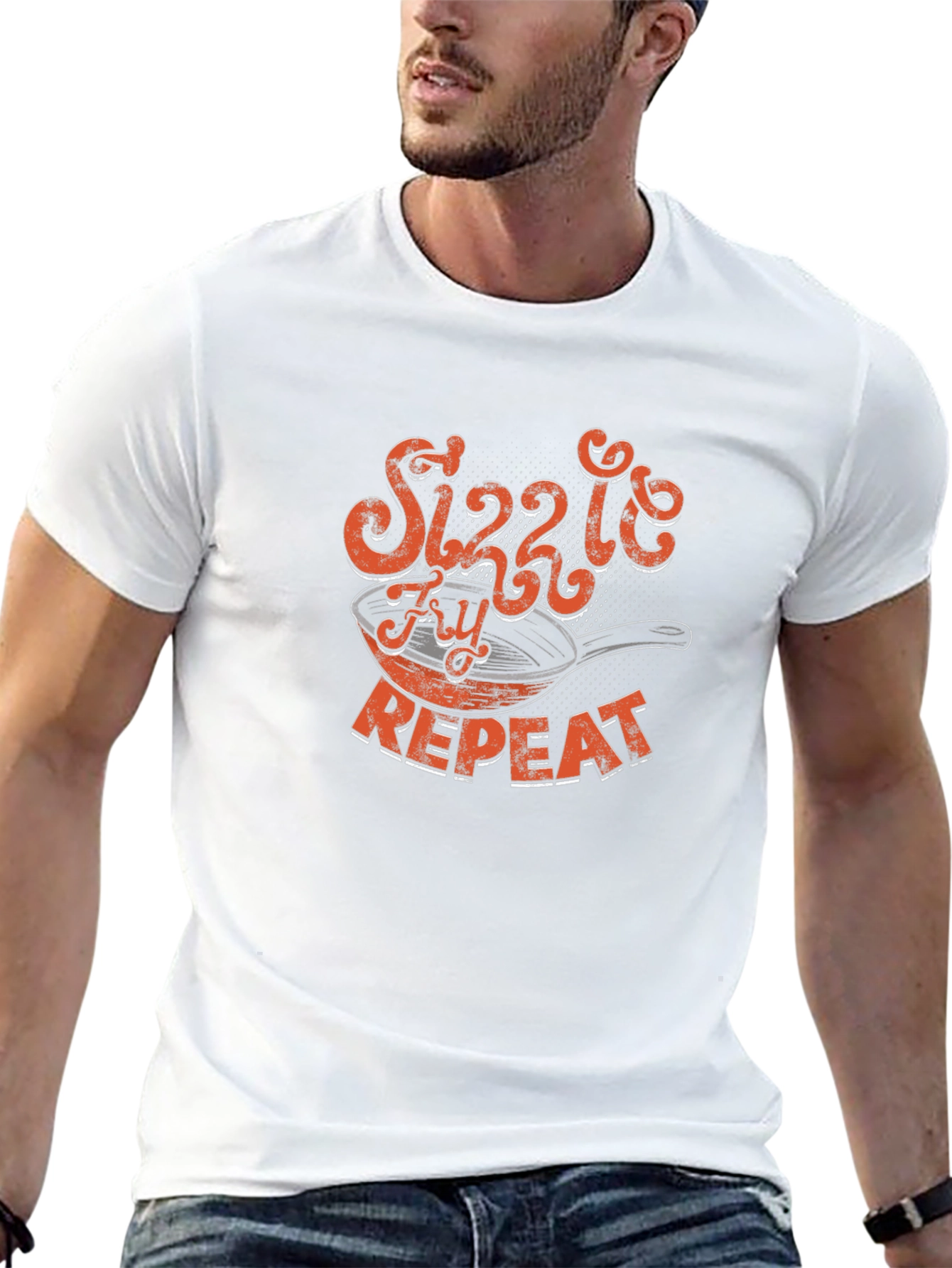 Sizzle Fry Repeat Black Graphic Tee