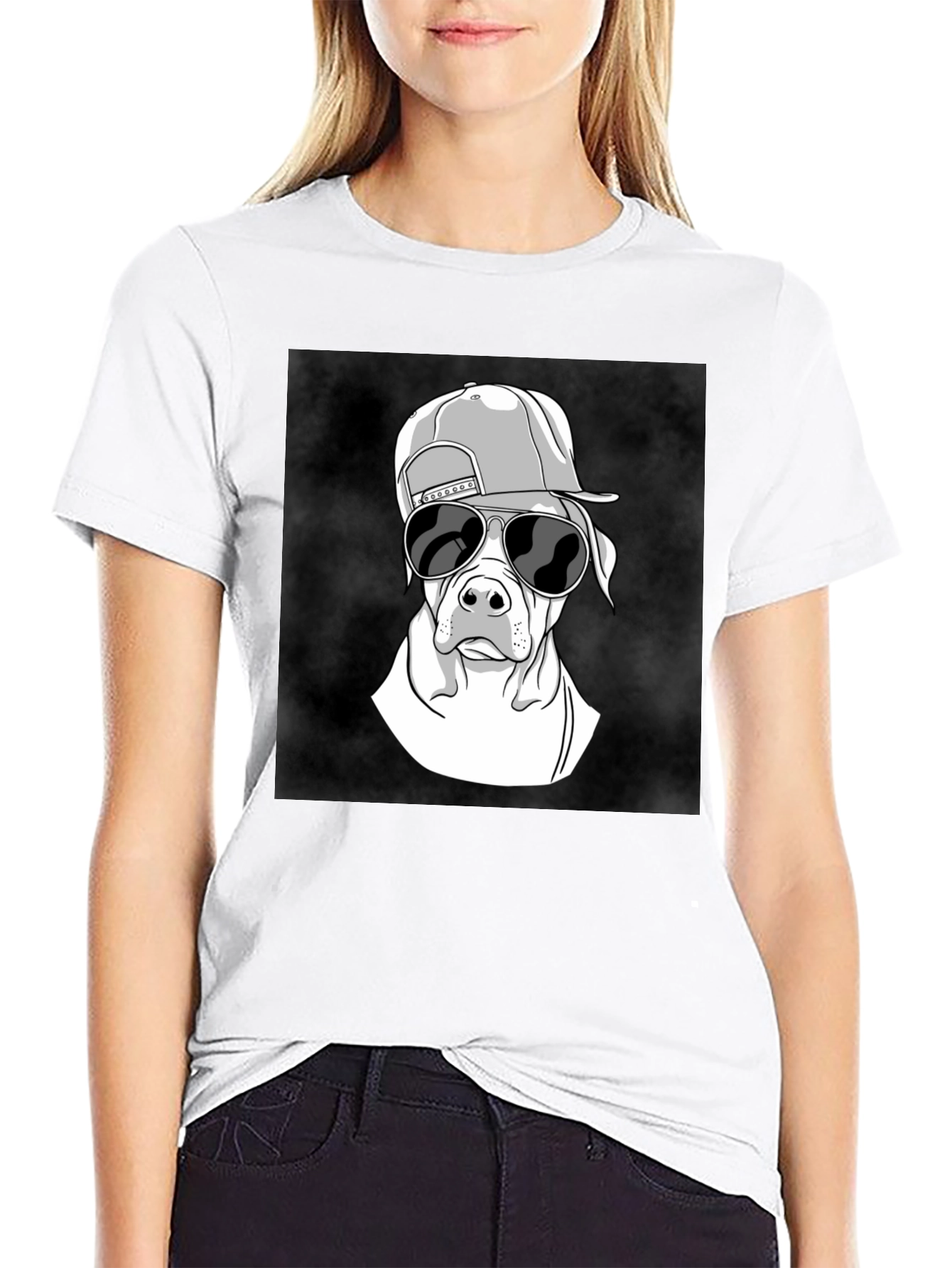 Cool Dog Graphic Tee - Black