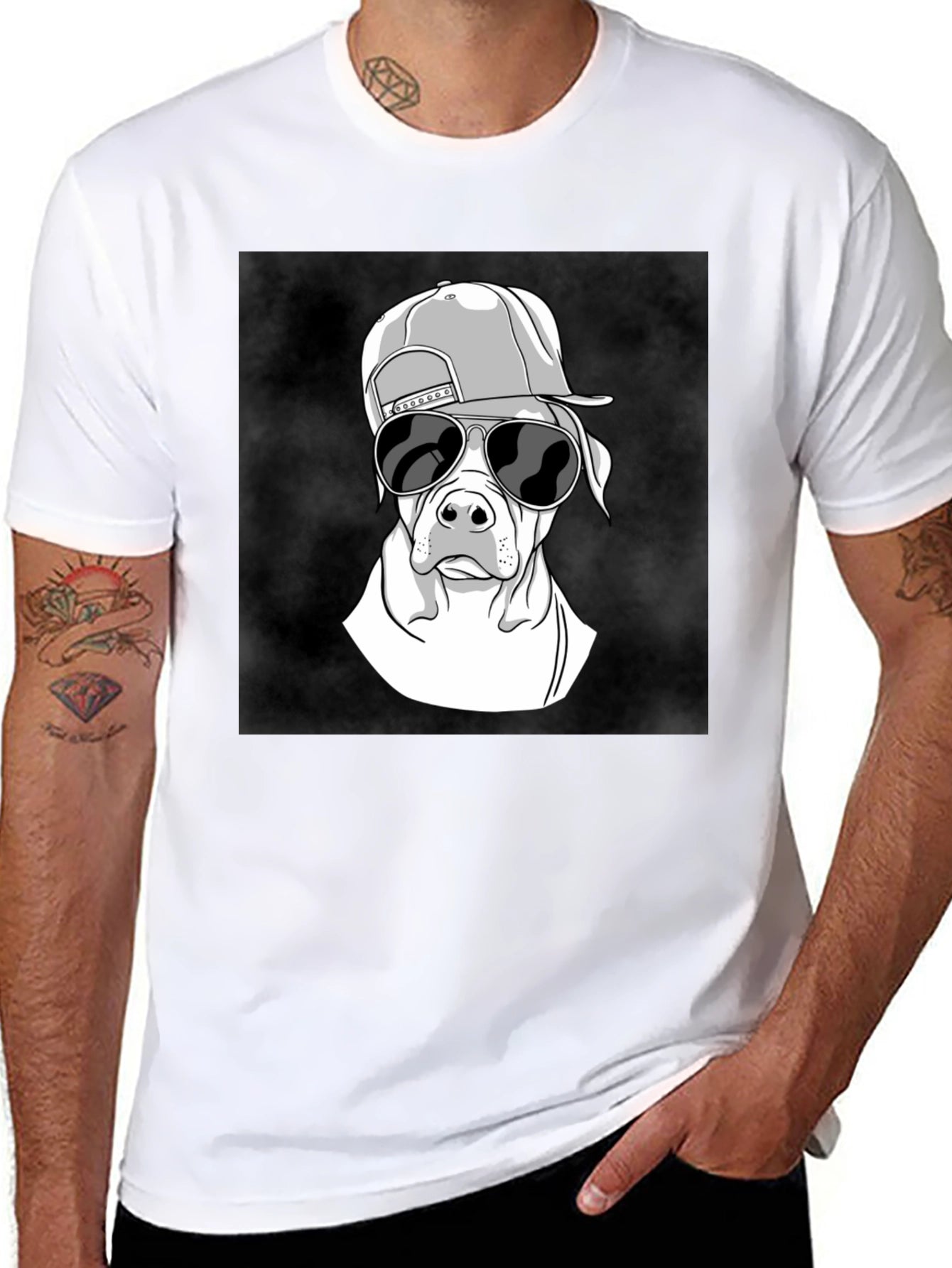 Cool Dog Graphic Tee - Black