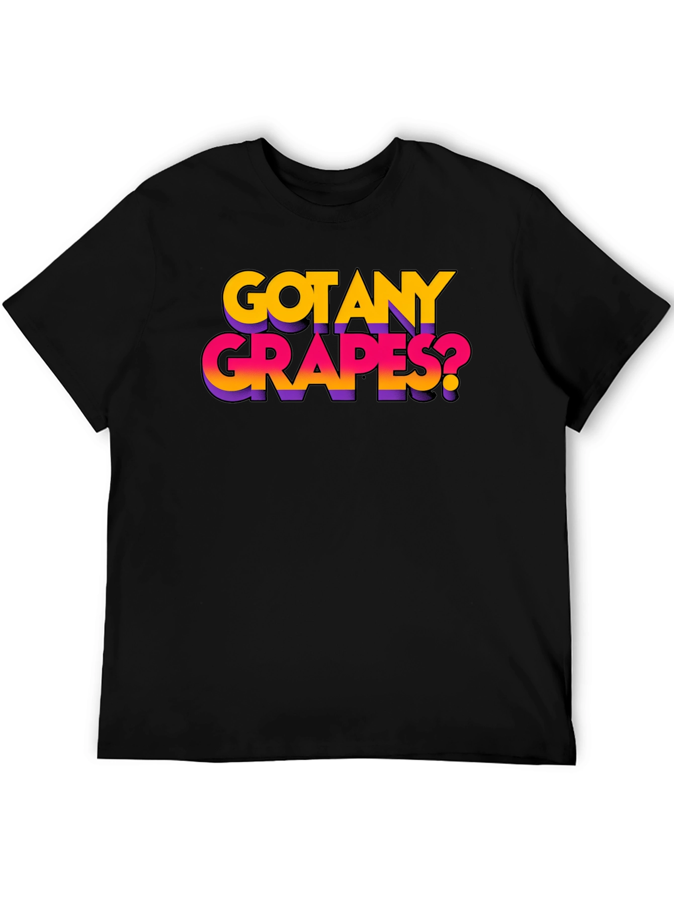 Got Any Grapes? Black Graphic T-Shirt