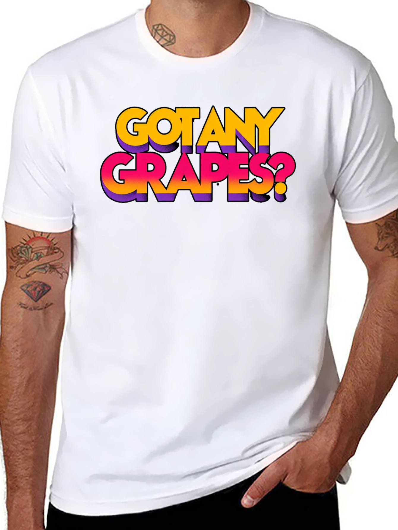 Got Any Grapes? Black Graphic T-Shirt