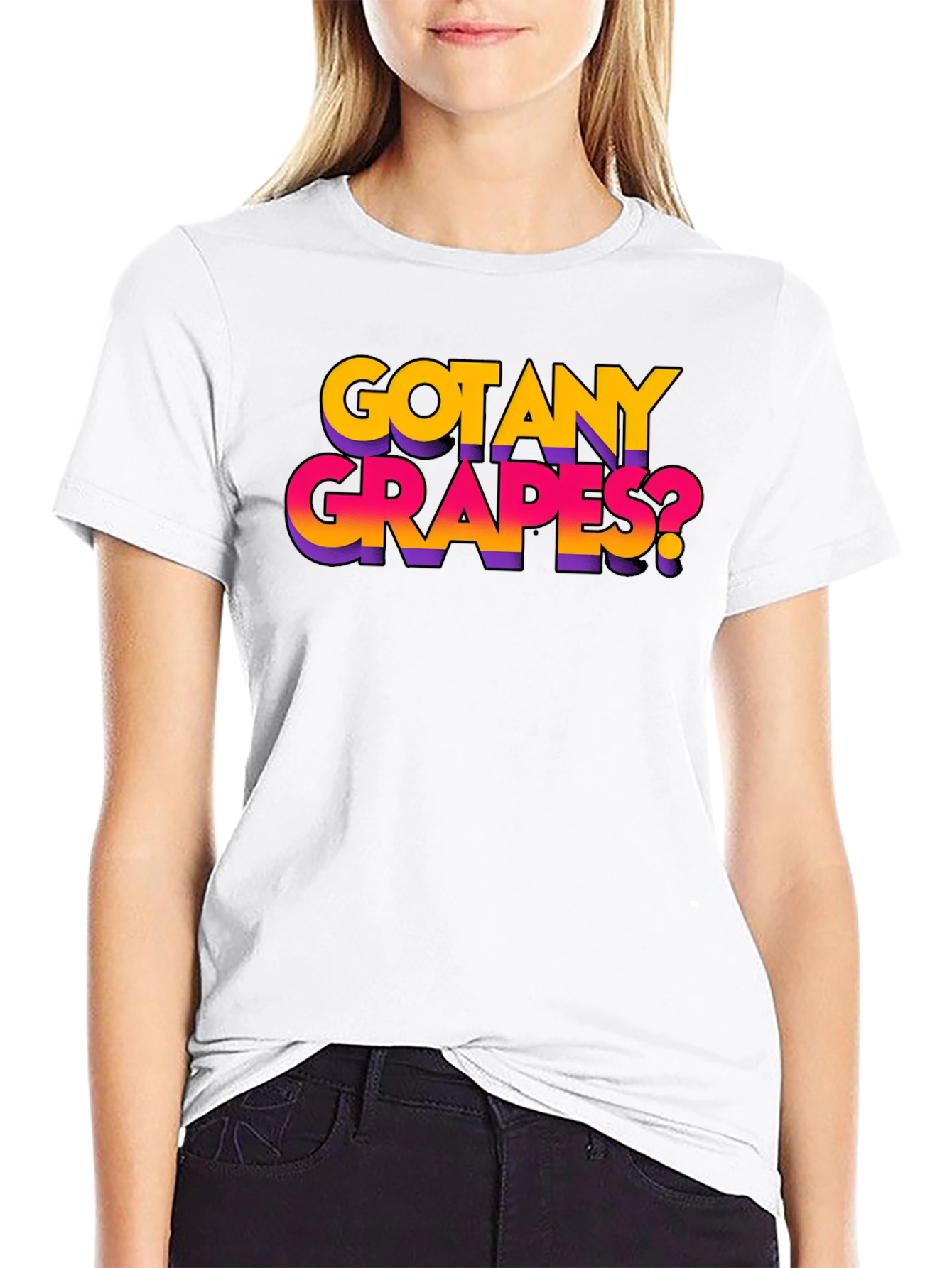 Got Any Grapes? Black Graphic T-Shirt