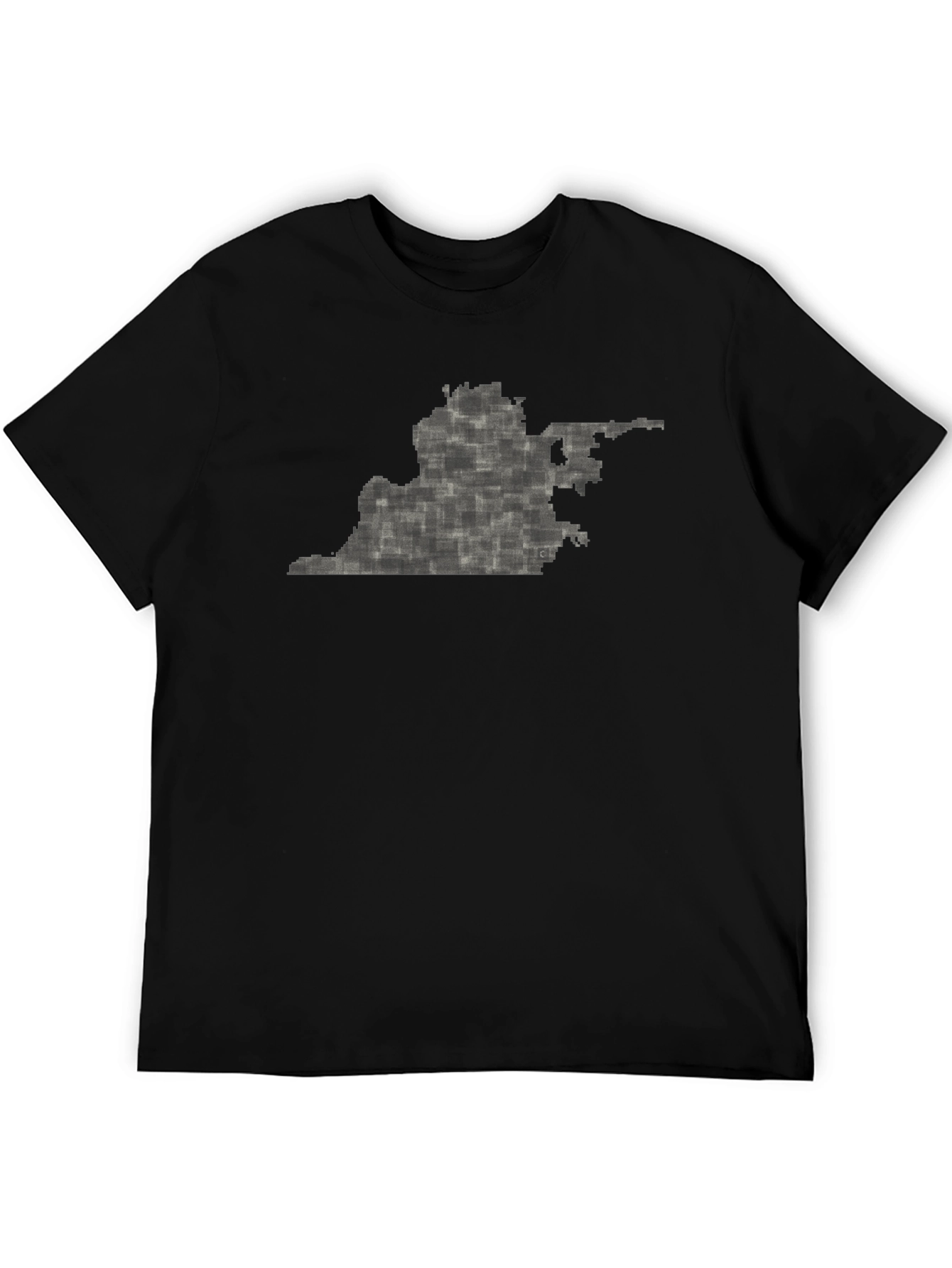 Virginia State Pixel Art Black T-Shirt
