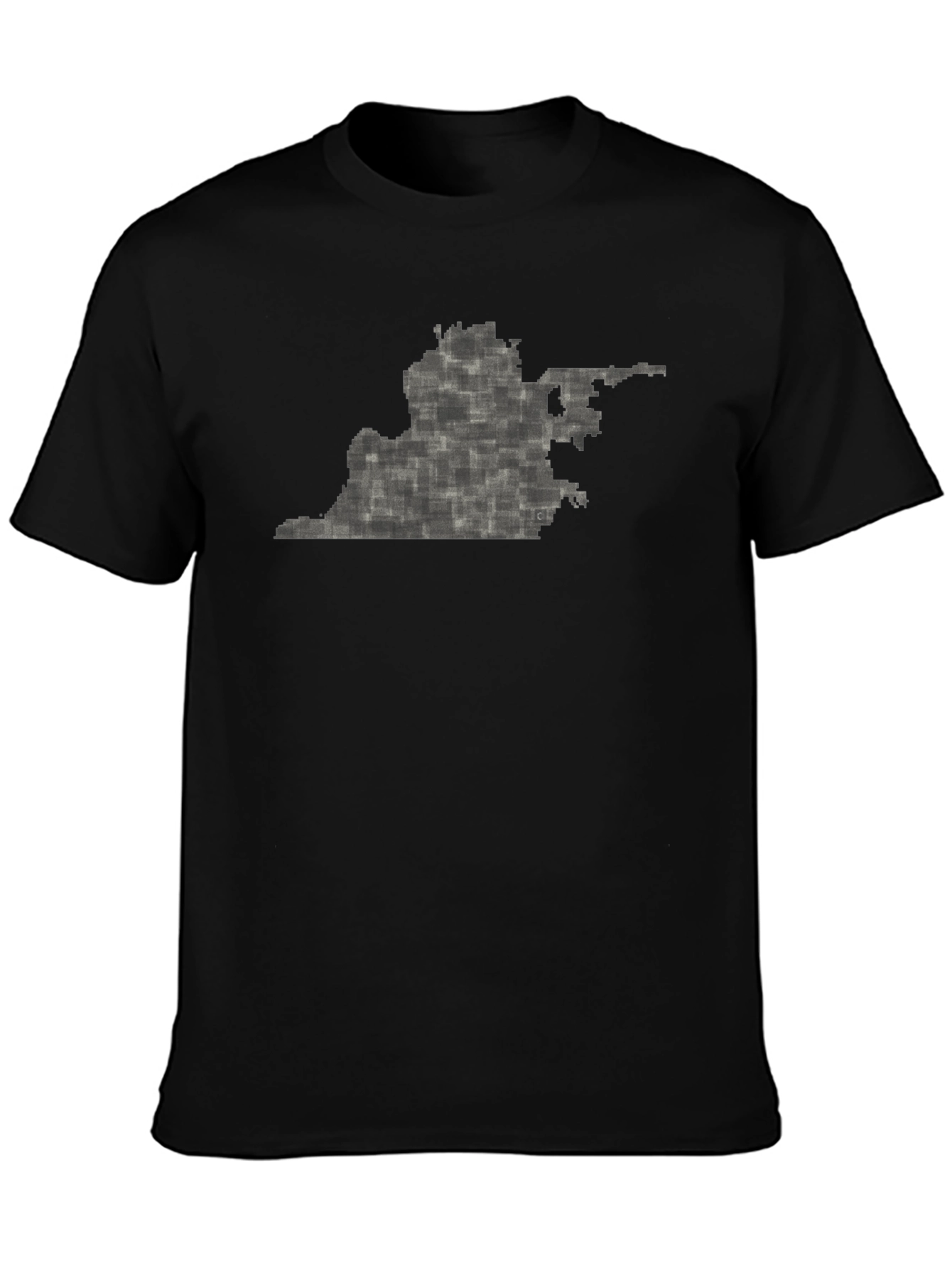 Virginia State Pixel Art Black T-Shirt