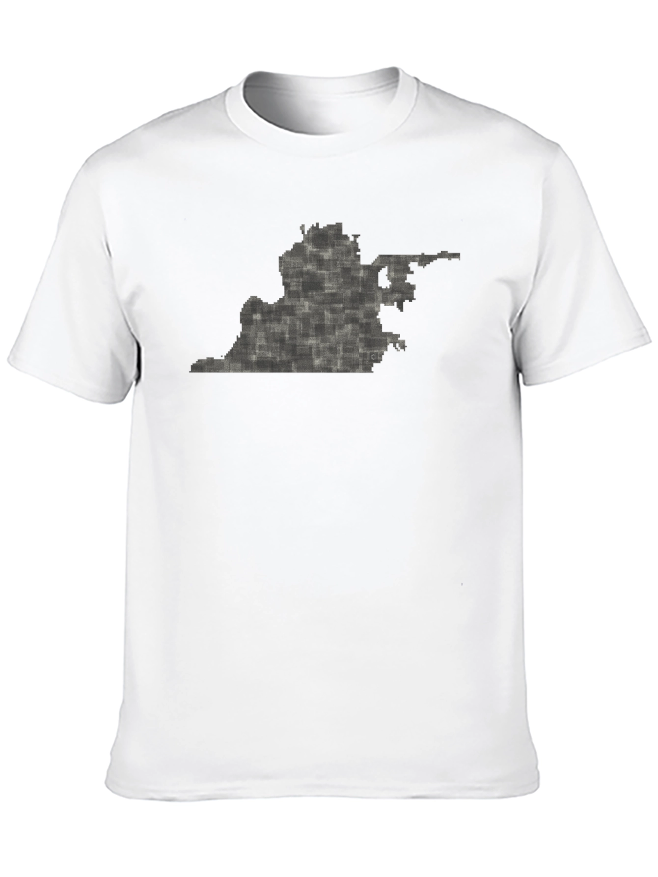 Virginia State Pixel Art Black T-Shirt