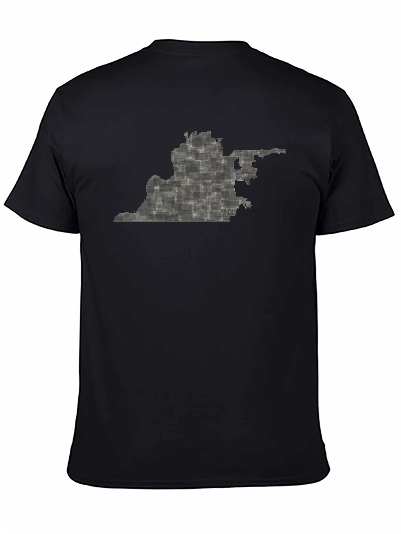 Virginia State Pixel Art Black T-Shirt