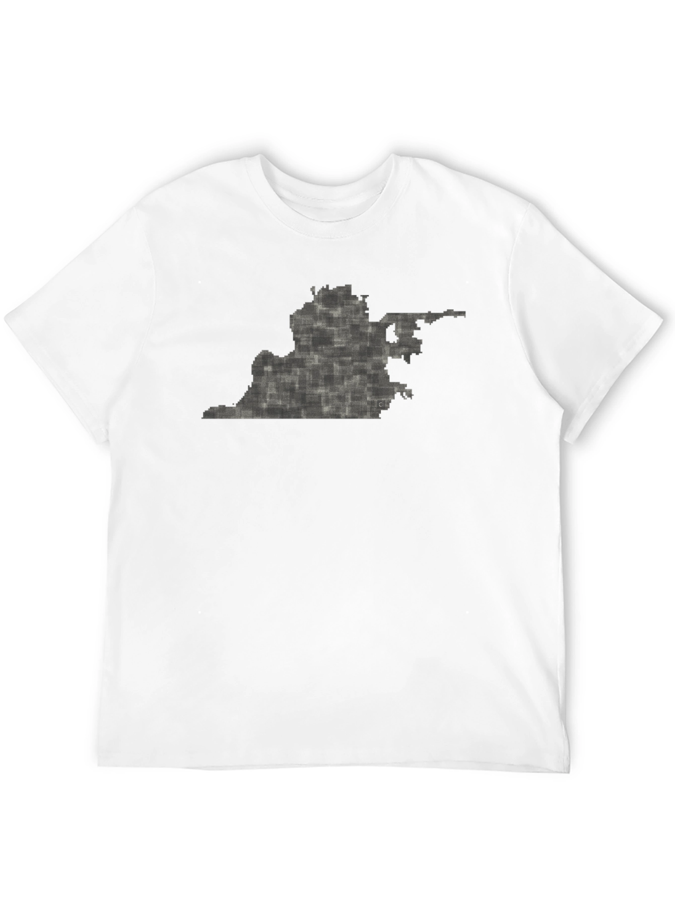 Virginia State Pixel Art Black T-Shirt