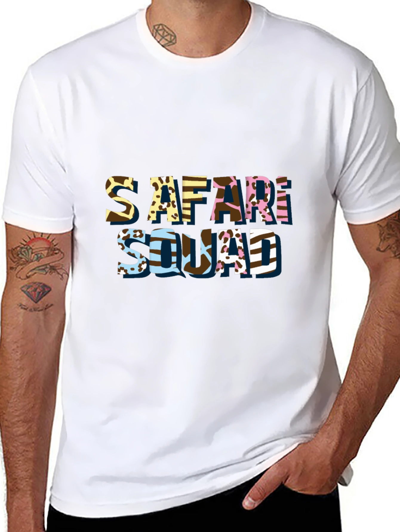 Safari Squad Graphic T-Shirt - Trendy Animal Print Tee