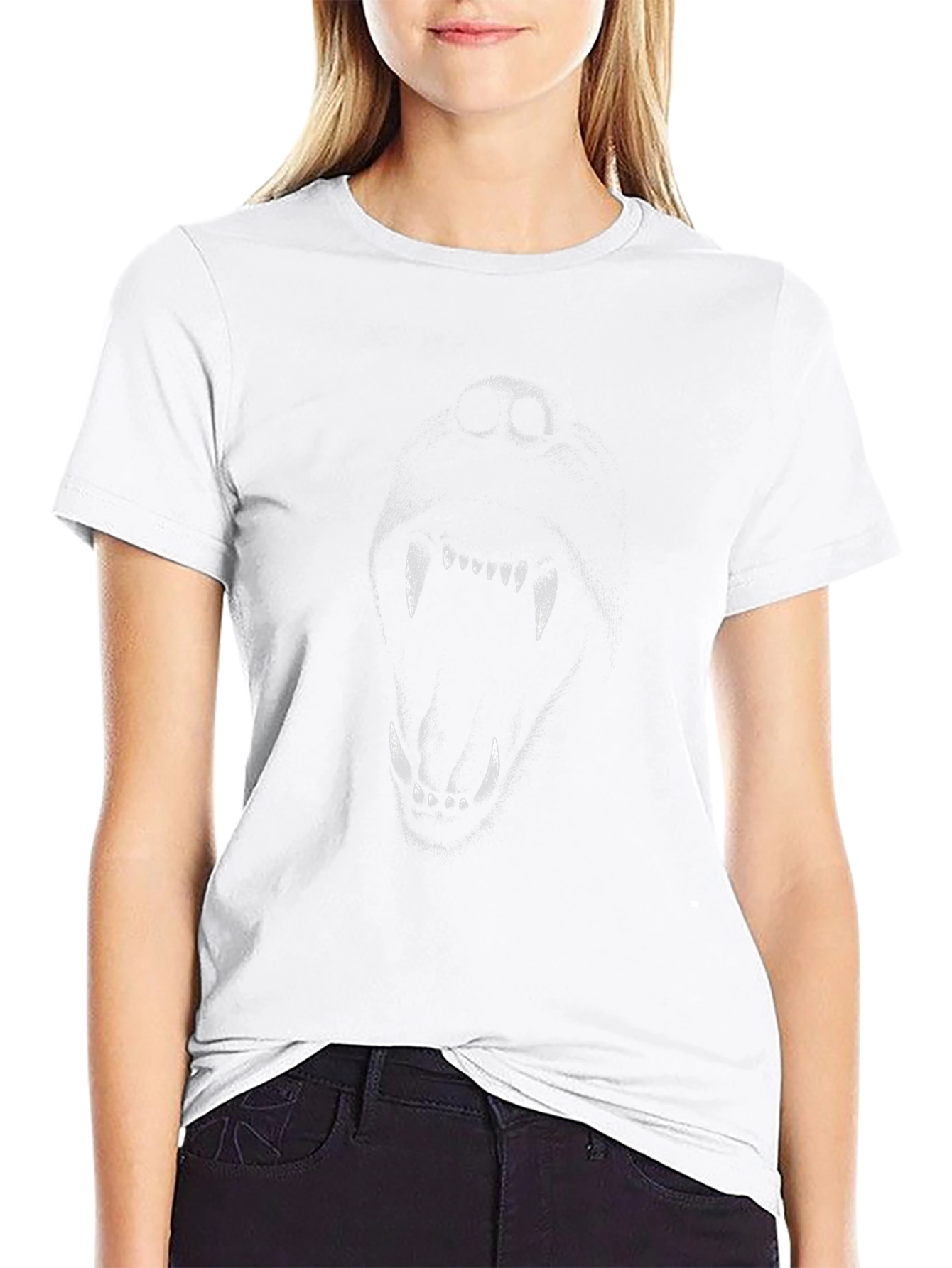 Mens Black T-Shirt - Fierce Canine Graphic