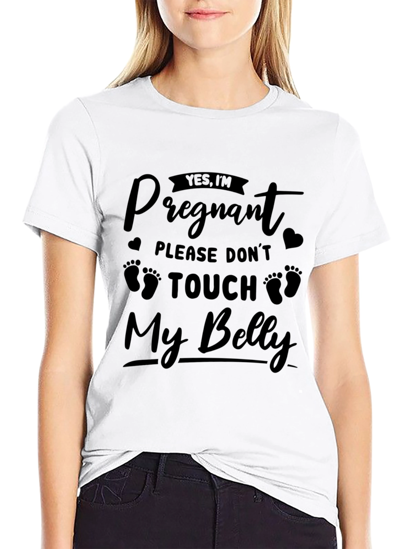 Funny Pregnancy T-Shirt - Please Dont Touch My Belly