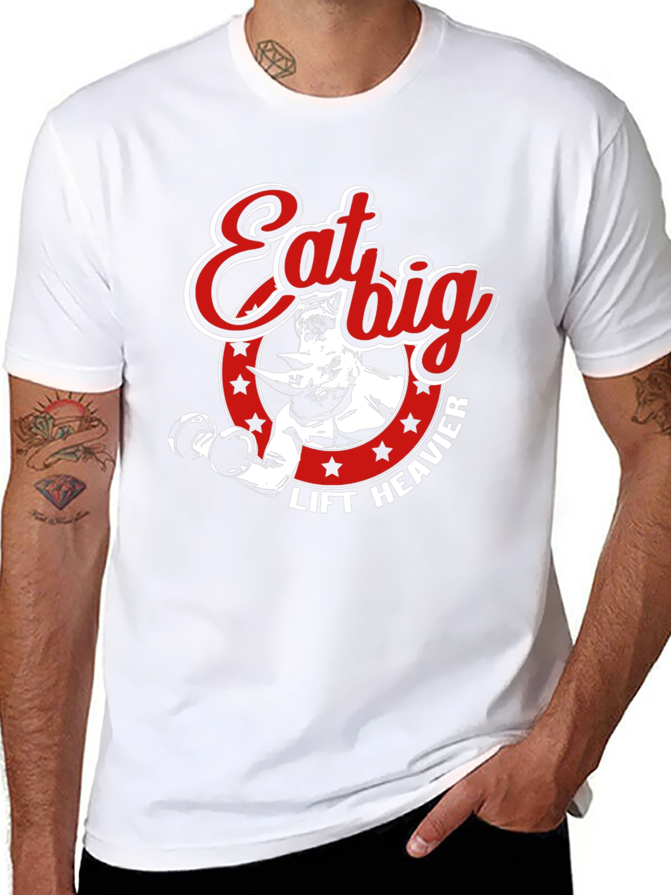 Eat Big Lift Heavier Rhino Graphic Tee