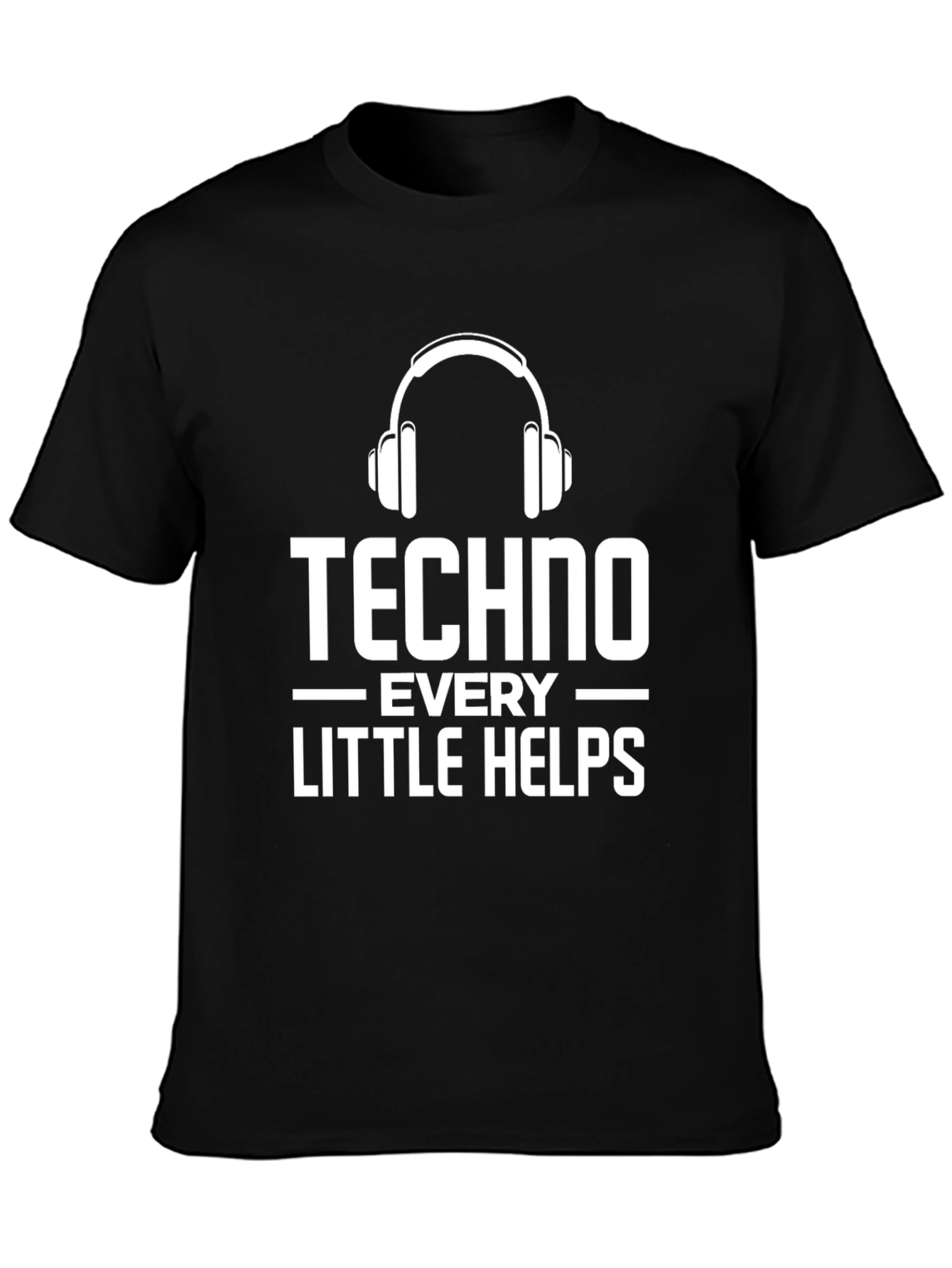 Techno Every Little Helps Black Graphic Tee
