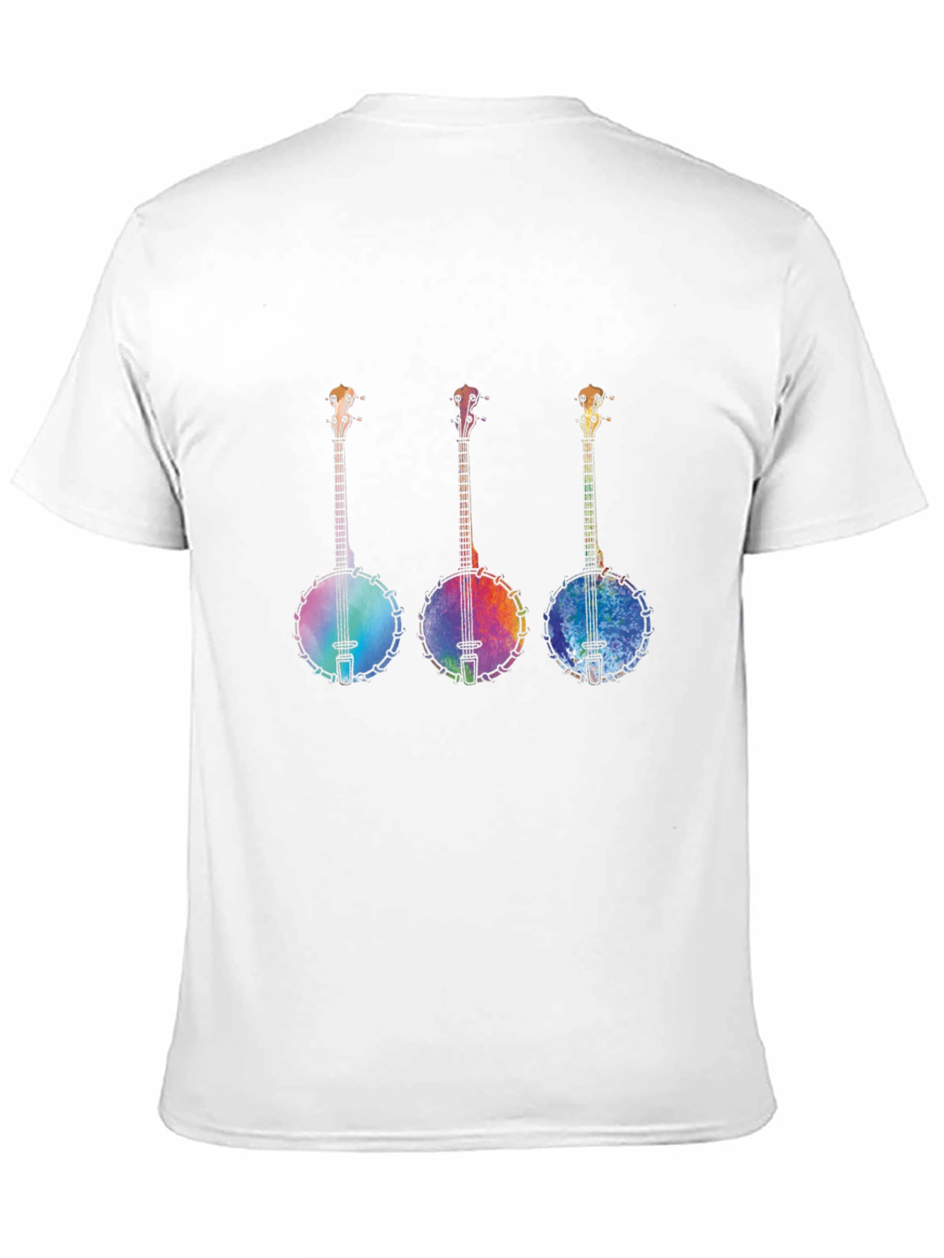 Rainbow Banjo Graphic Tee - Black Cotton Shirt
