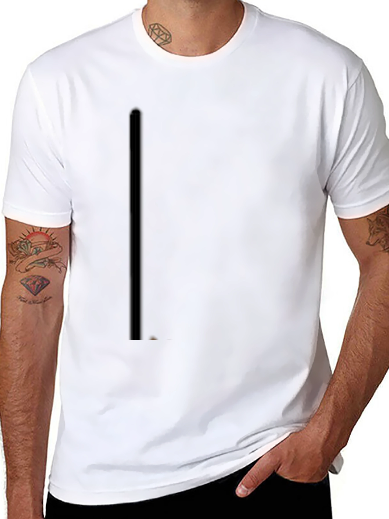 Classic Black Mens Crew Neck T-Shirt