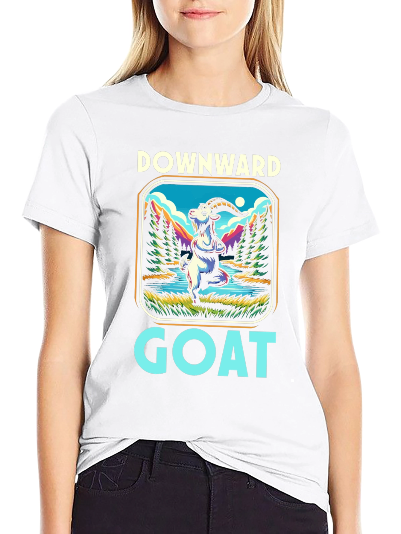 Downward Goat Yoga T-Shirt - Mens Graphic Tee