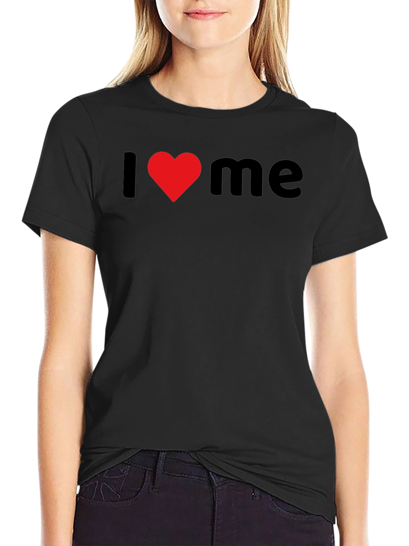 I Heart Me Black Graphic Tee