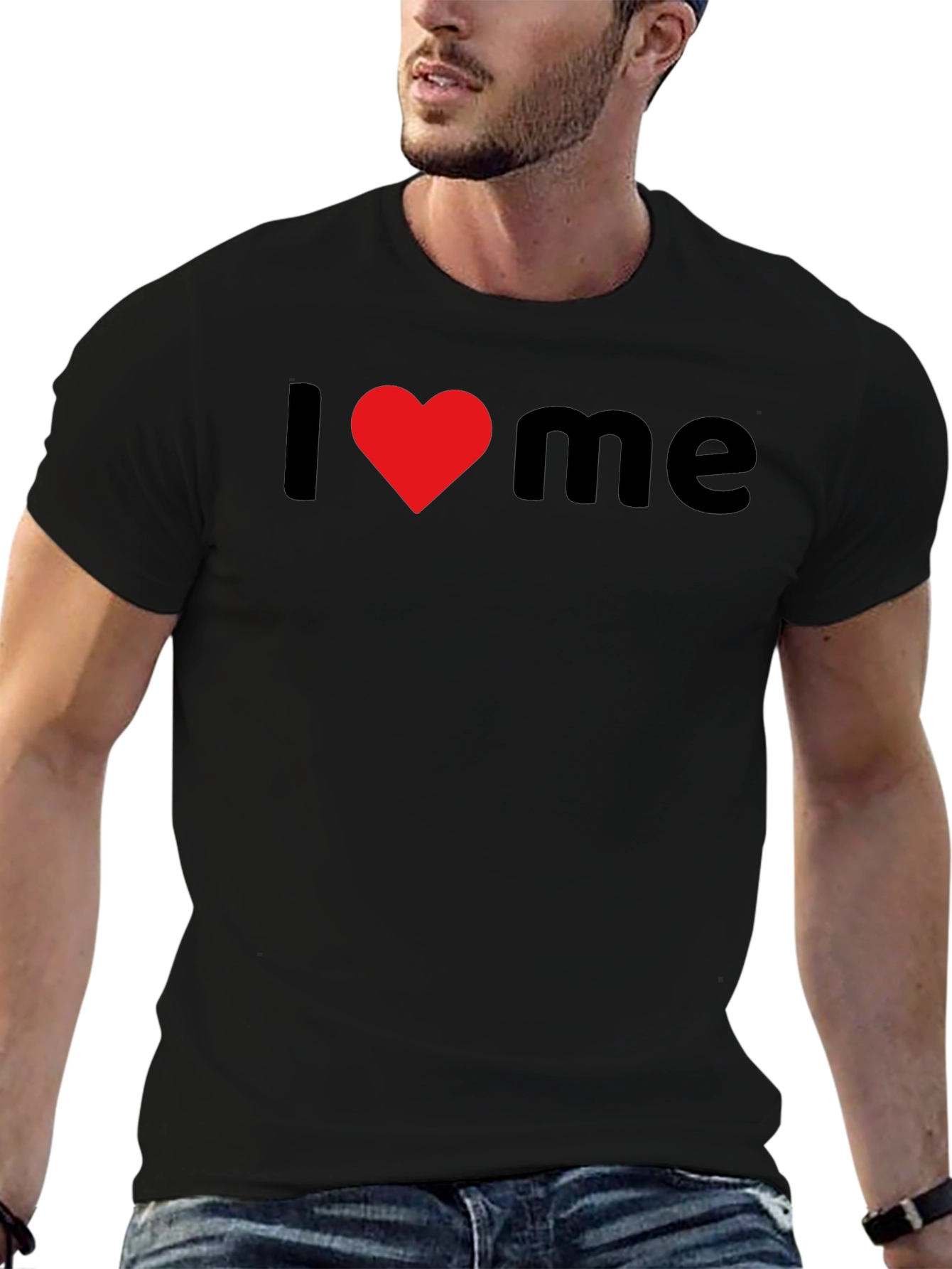 I Heart Me Black Graphic Tee