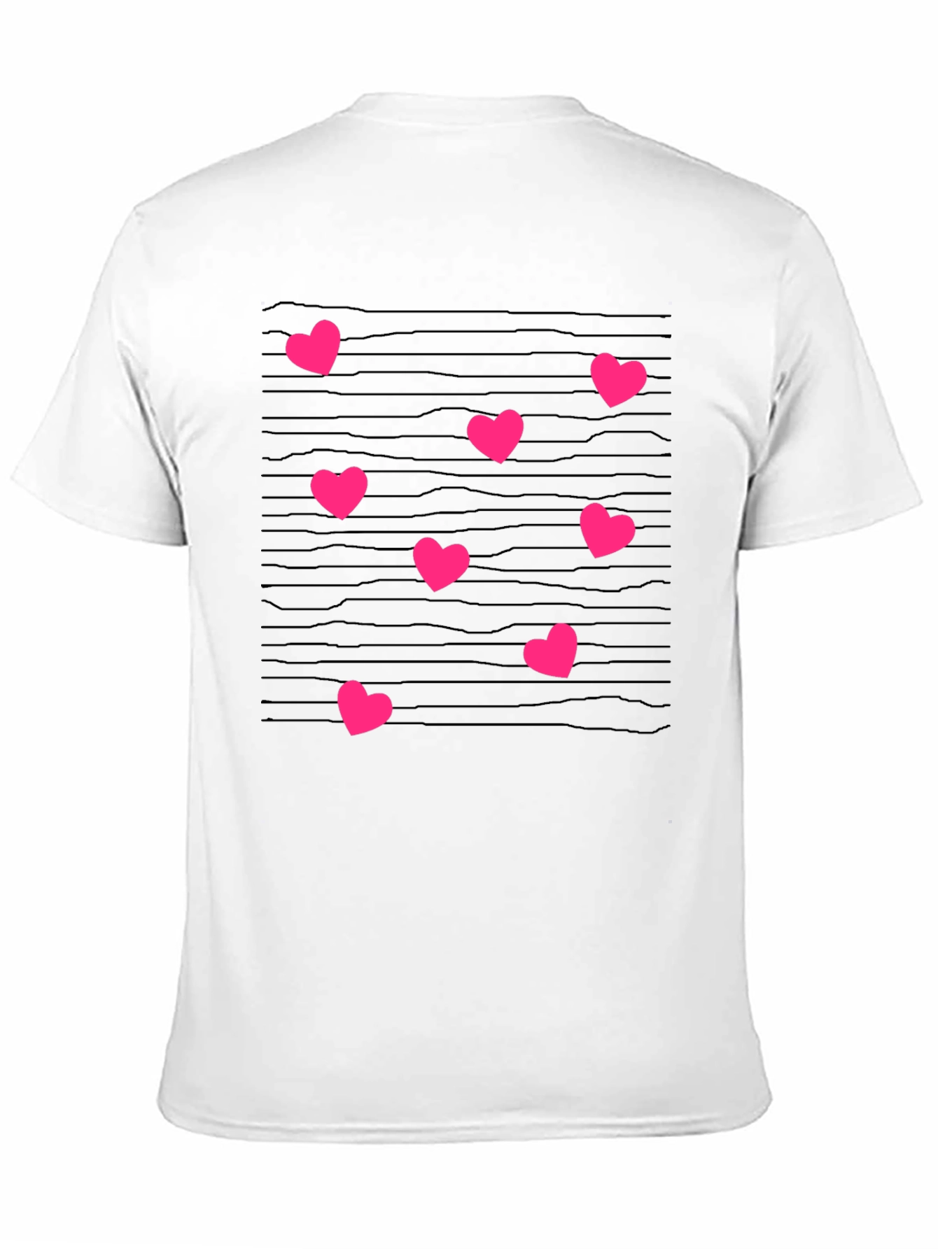 Heart Patterned Black T-Shirt