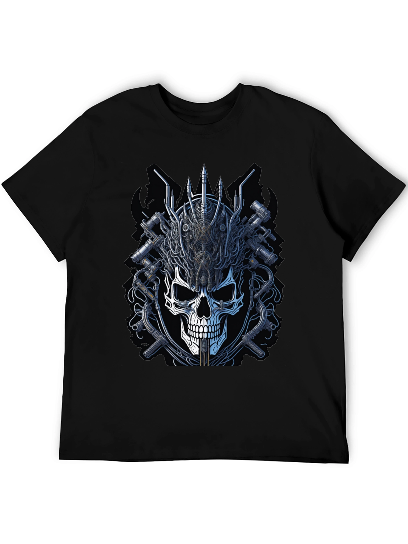 Skull and Gears Graphic Tee - Edgy Design