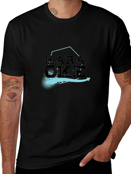 Karaoke Graphic Tee - Black Cotton Blend T-Shirt