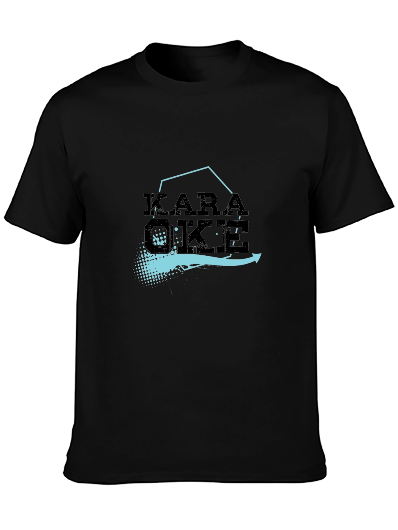 Karaoke Graphic Tee - Black Cotton Blend T-Shirt