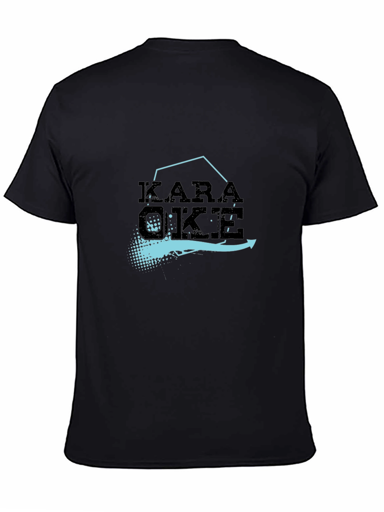 Karaoke Graphic Tee - Black Cotton Blend T-Shirt