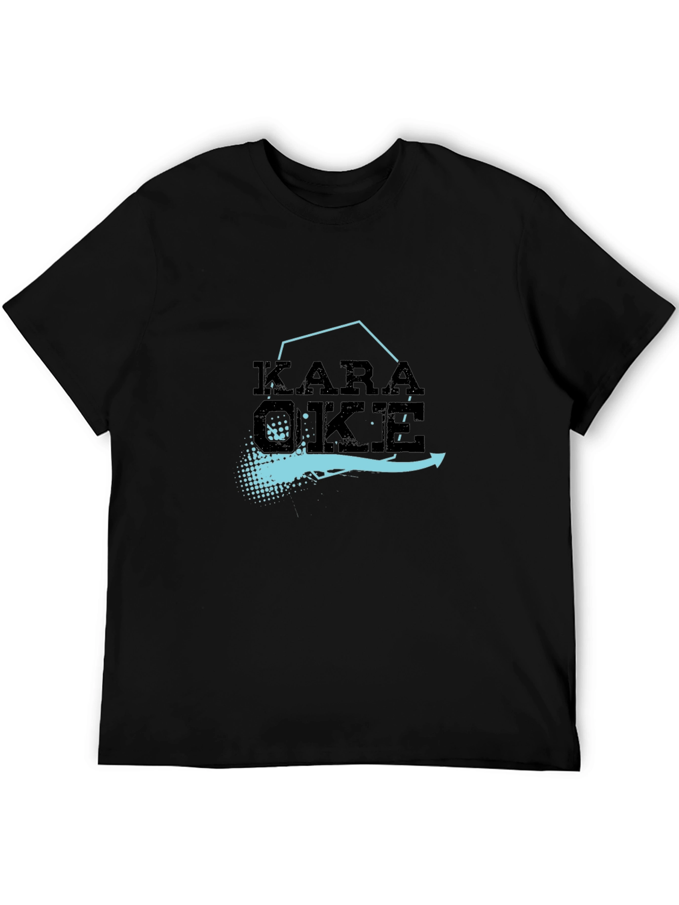 Karaoke Graphic Tee - Black Cotton Blend T-Shirt