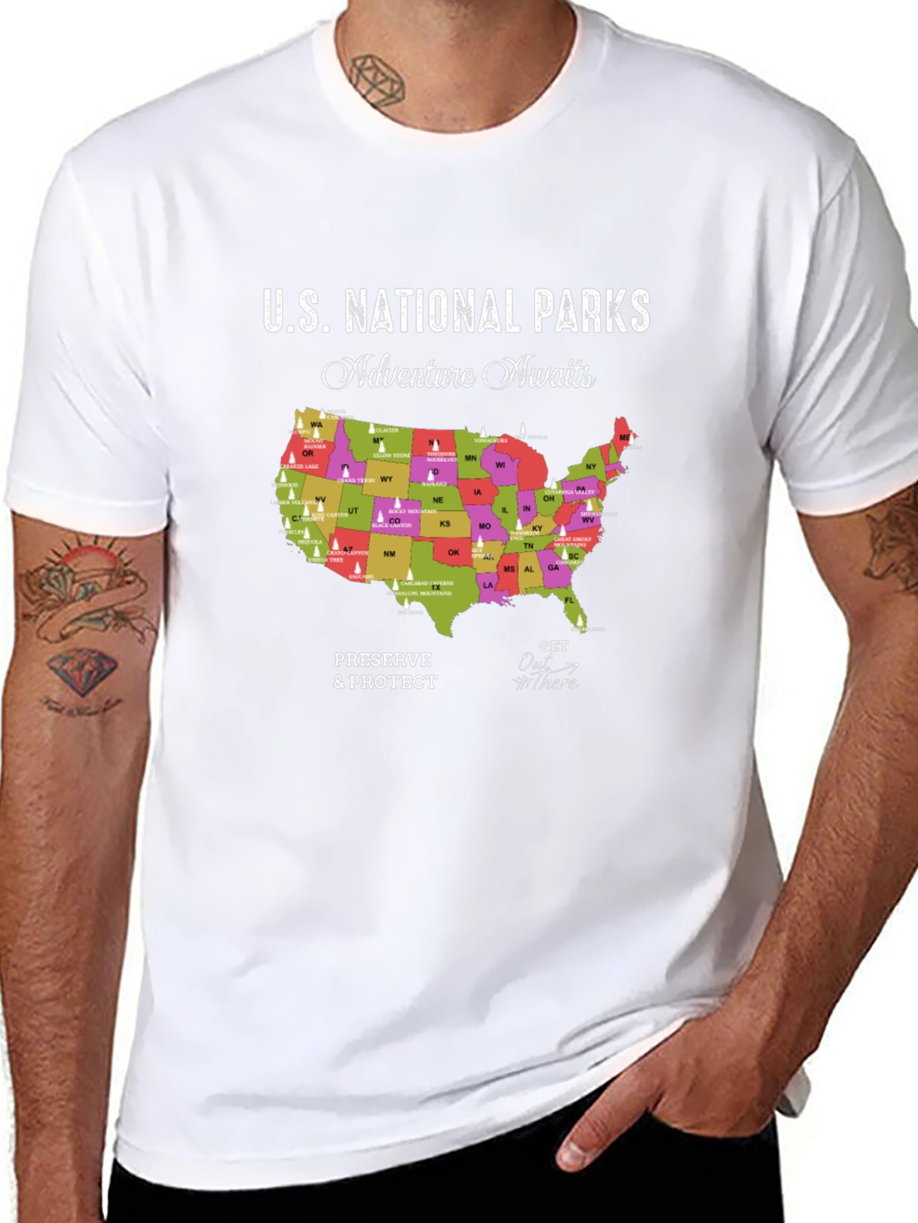 U.S. National Parks Adventure Awaits Black T-Shirt