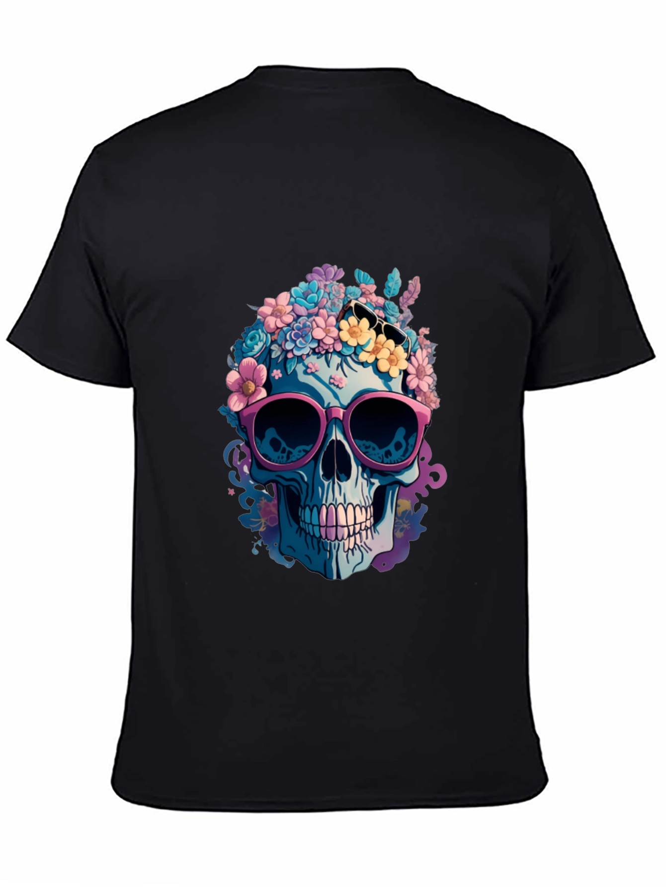Floral Skull Graphic T-Shirt