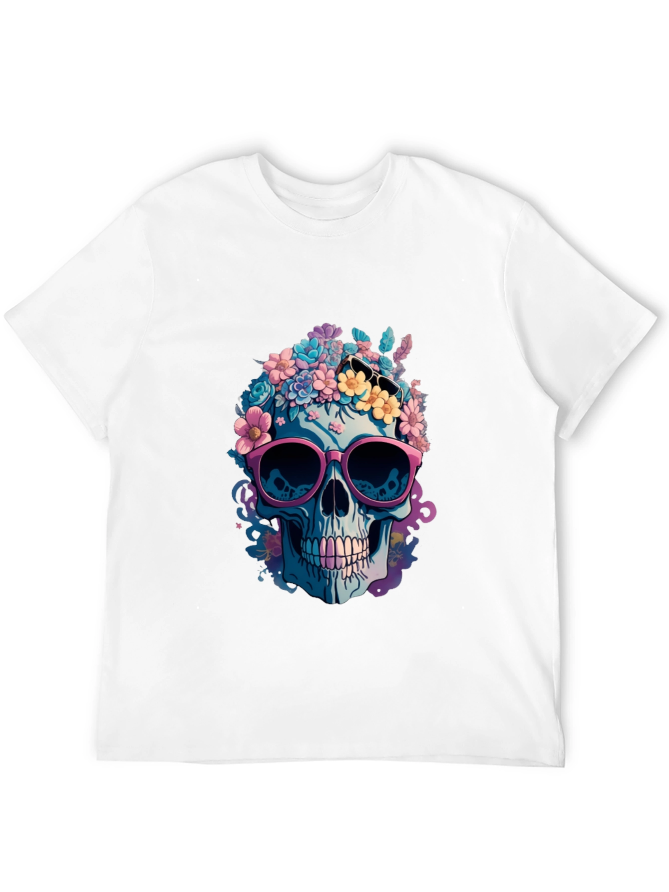 Floral Skull Graphic T-Shirt