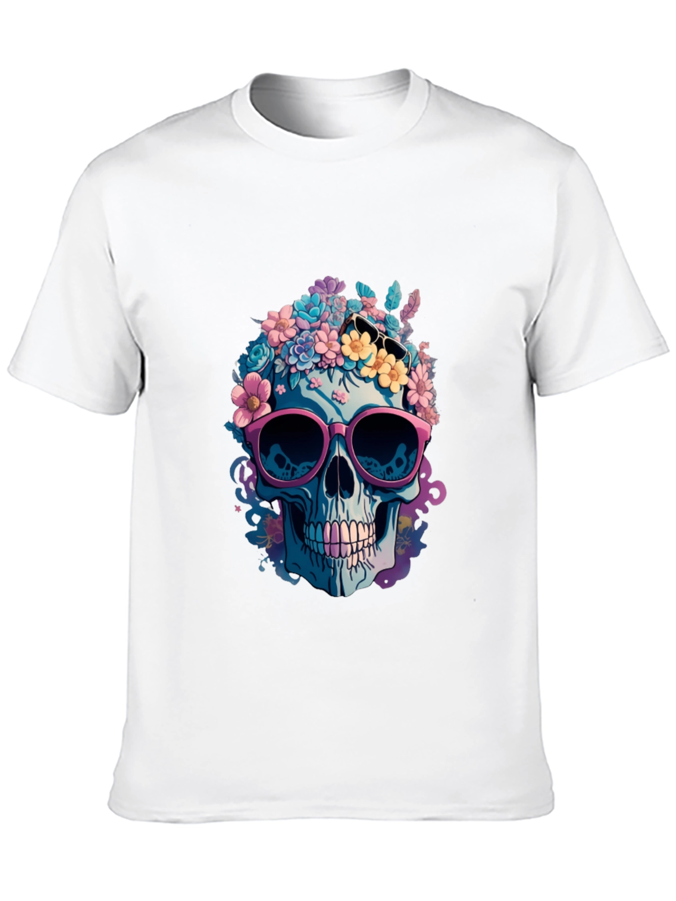Floral Skull Graphic T-Shirt