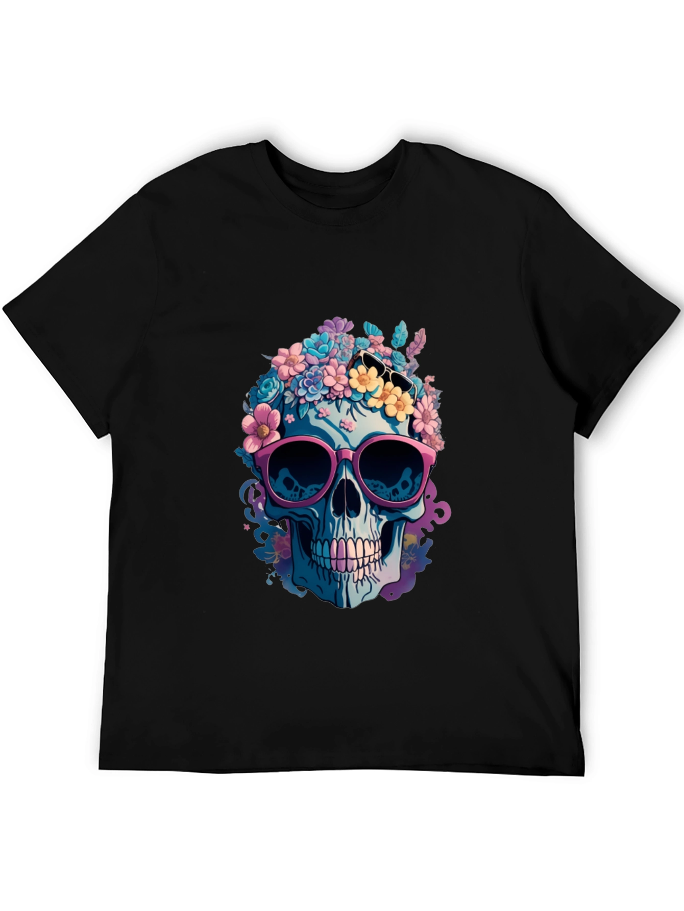 Floral Skull Graphic T-Shirt
