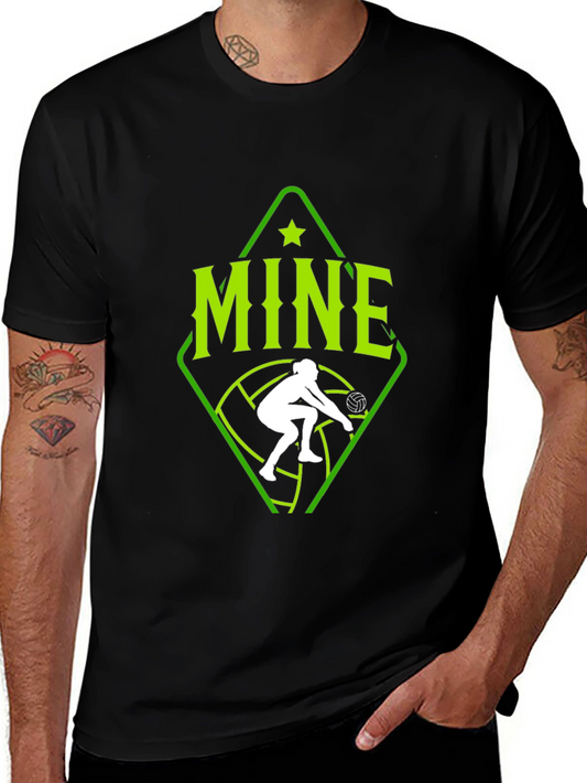 Volleyball Player Mine Graphic Tee - Black