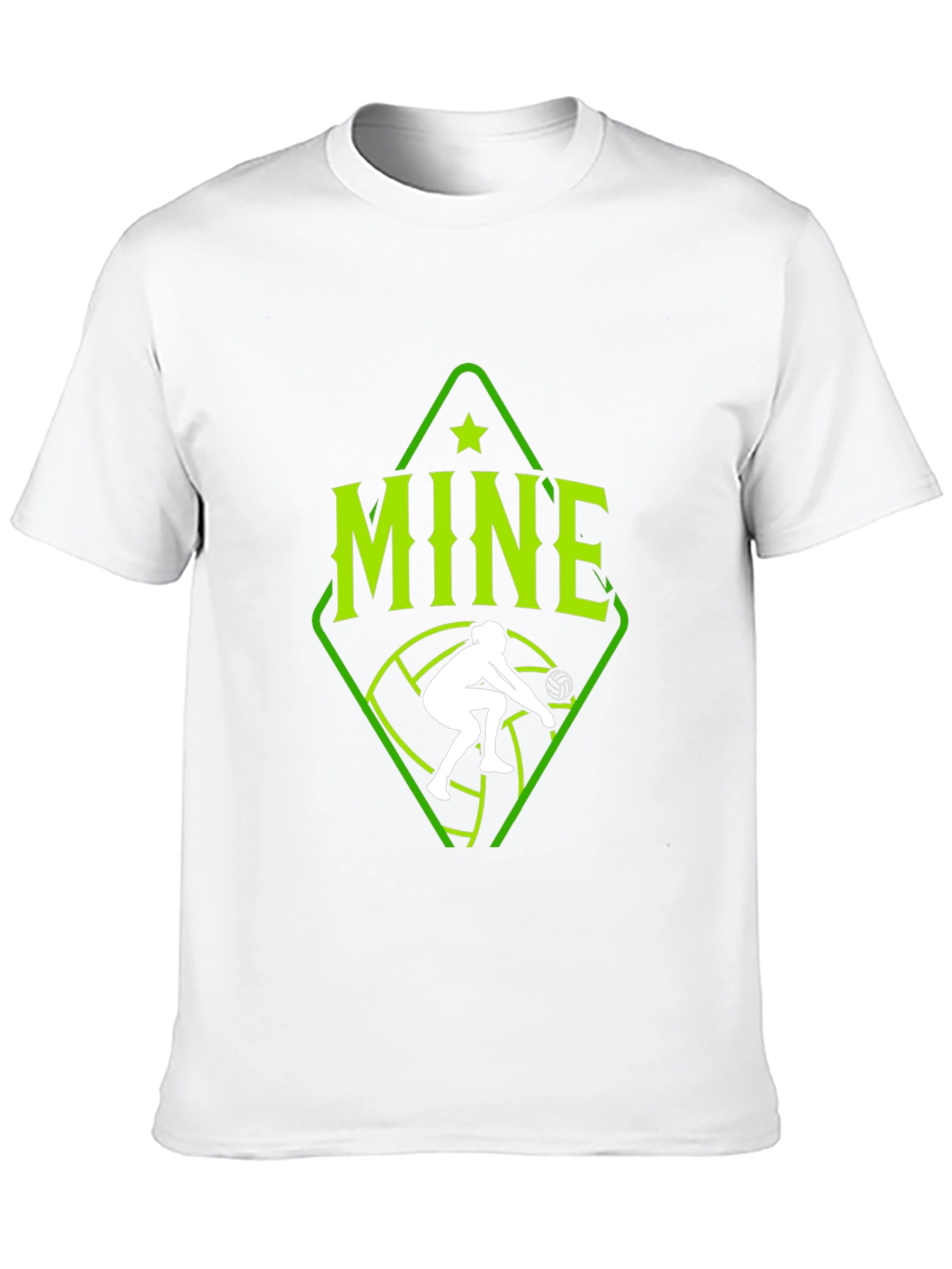 Volleyball Player Mine Graphic Tee - Black