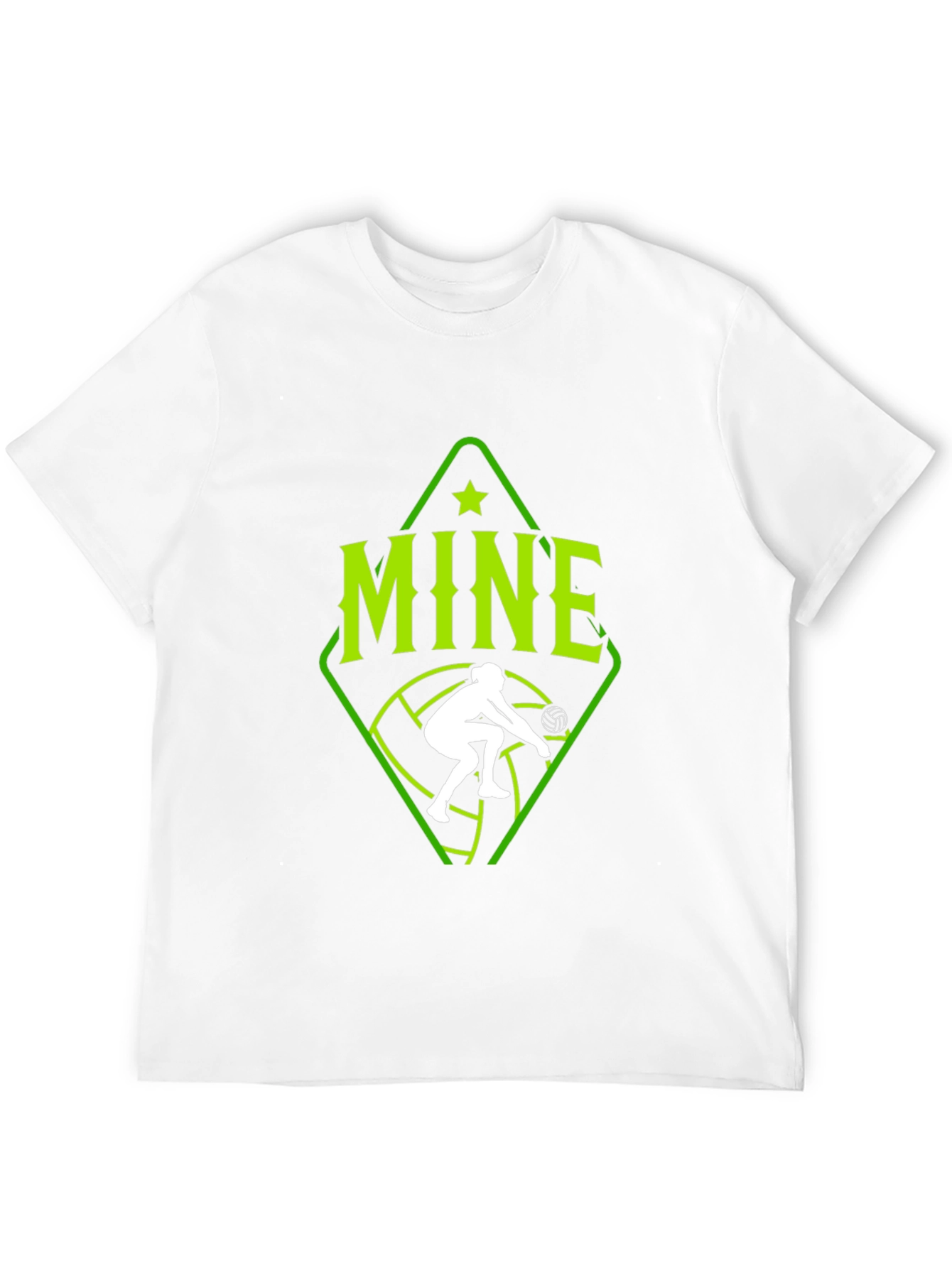 Volleyball Player Mine Graphic Tee - Black