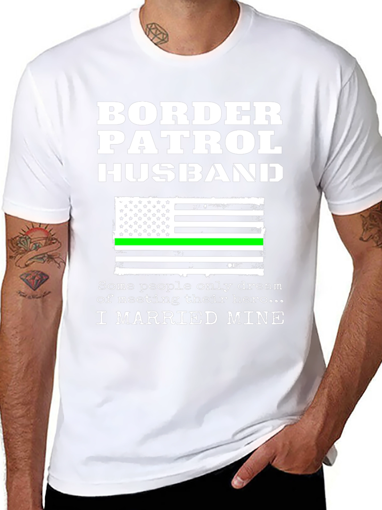 Border Patrol Husband T-Shirt Patriotic Support