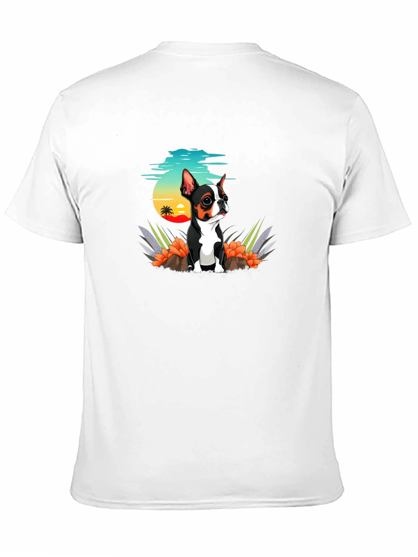 Cute Dog Graphic Tee - Black Cotton T-Shirt