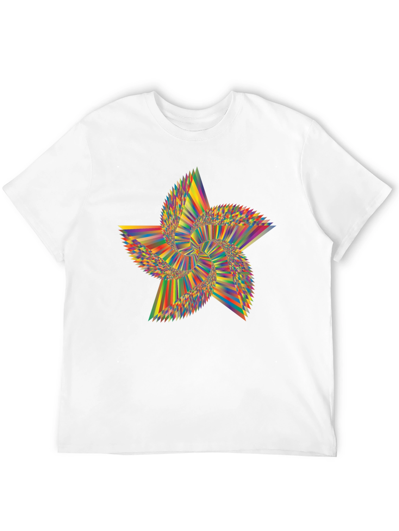 Abstract Starburst Graphic Tee - Modern Mens Black T-Shirt
