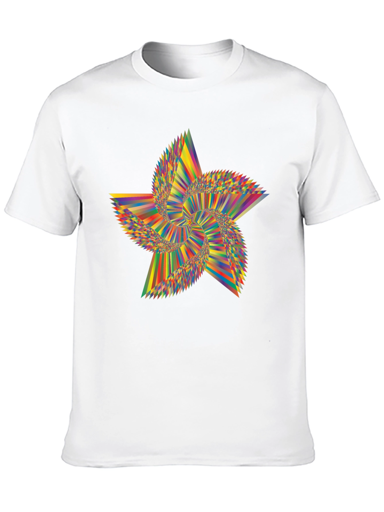 Abstract Starburst Graphic Tee - Modern Mens Black T-Shirt