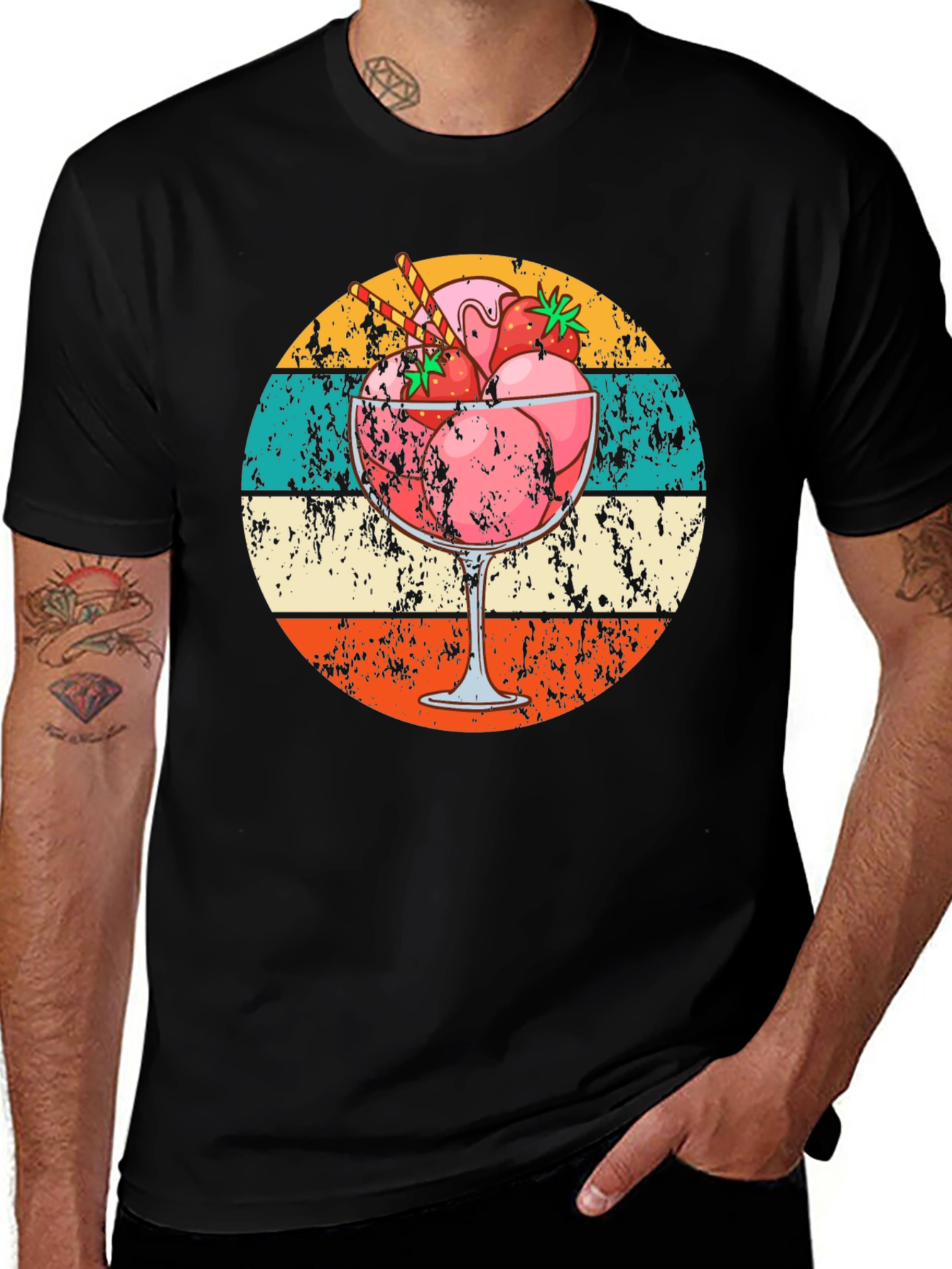 Retro Strawberry Sundae Graphic Tee