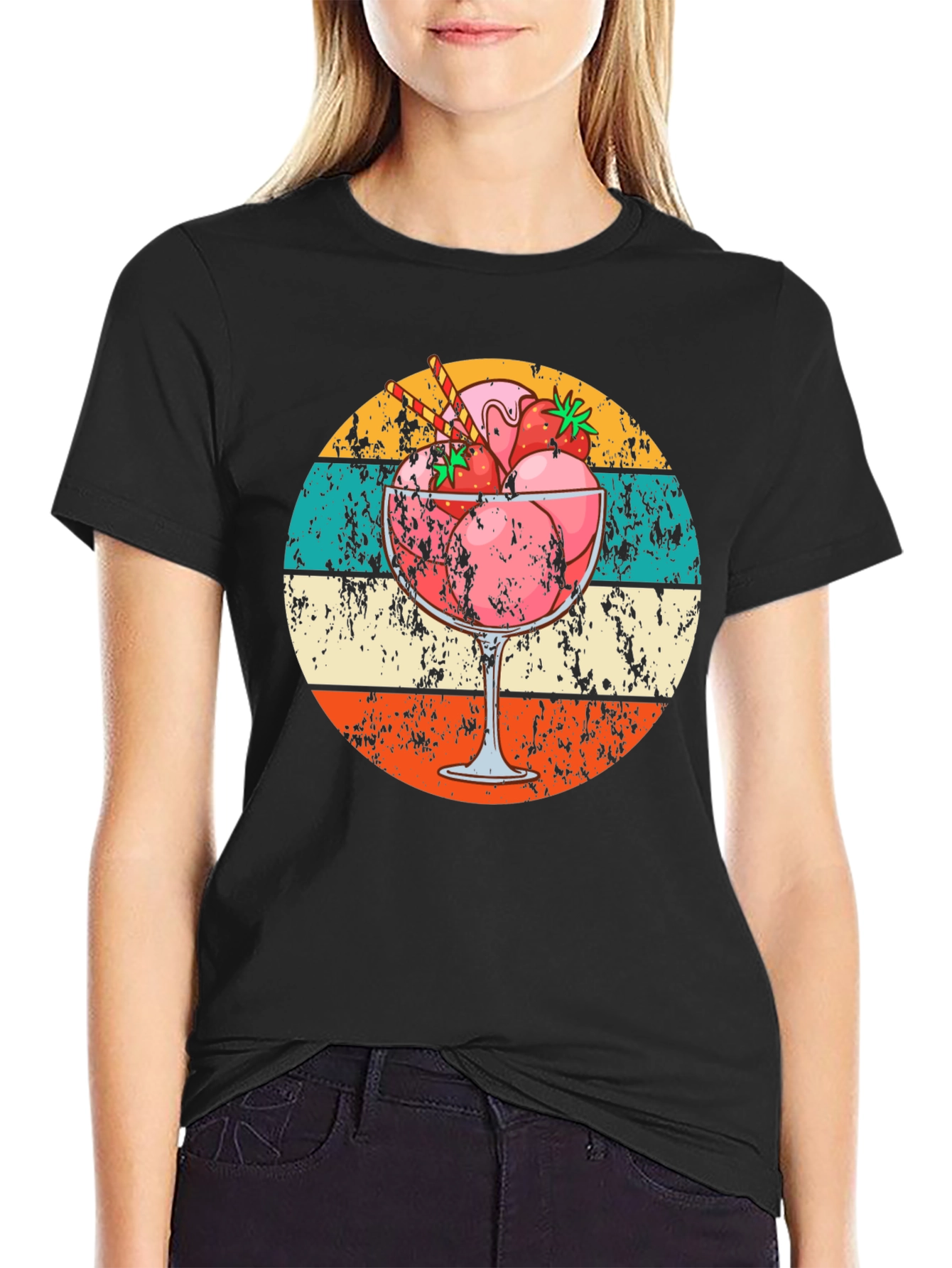 Retro Strawberry Sundae Graphic Tee