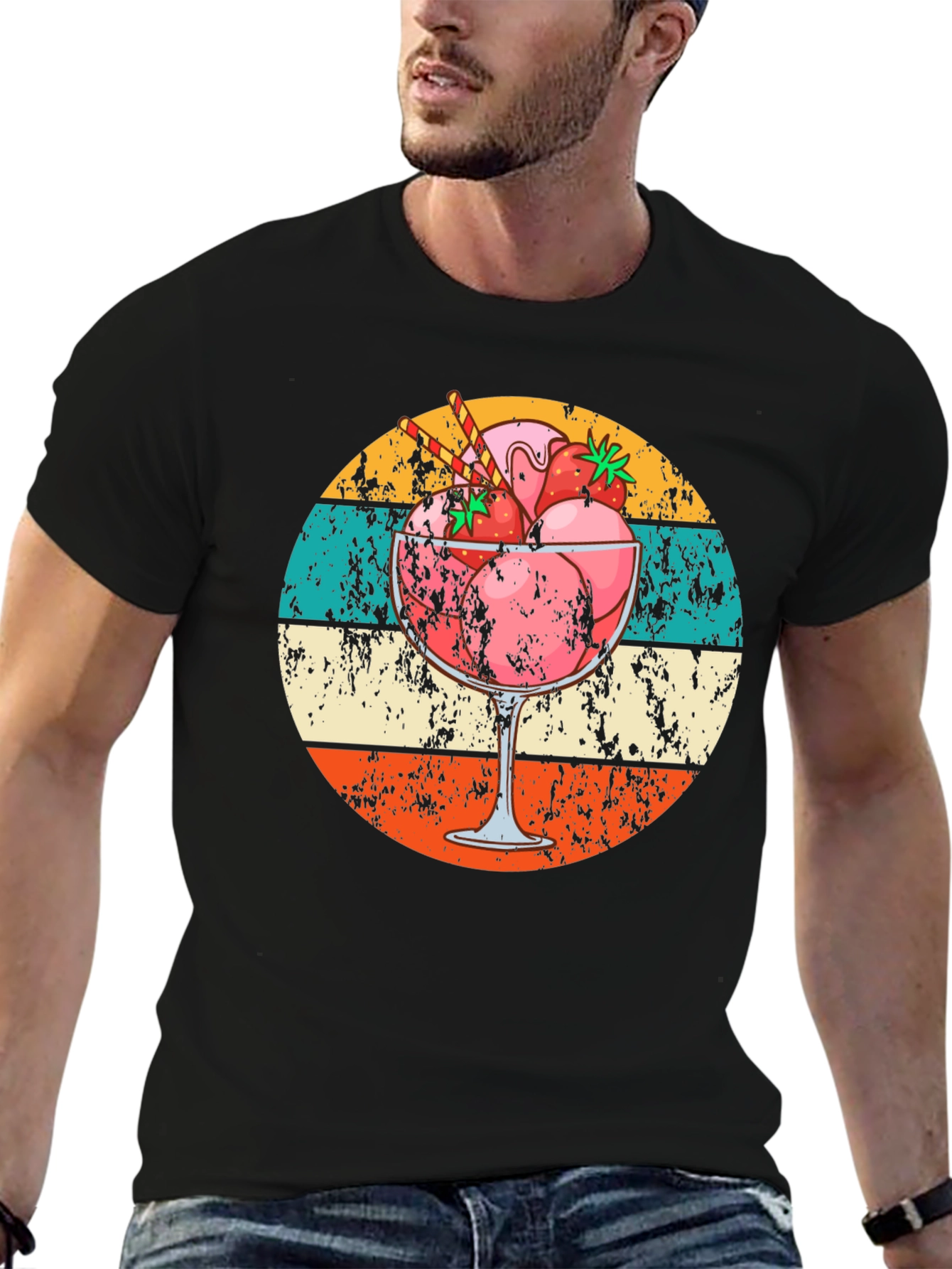 Retro Strawberry Sundae Graphic Tee