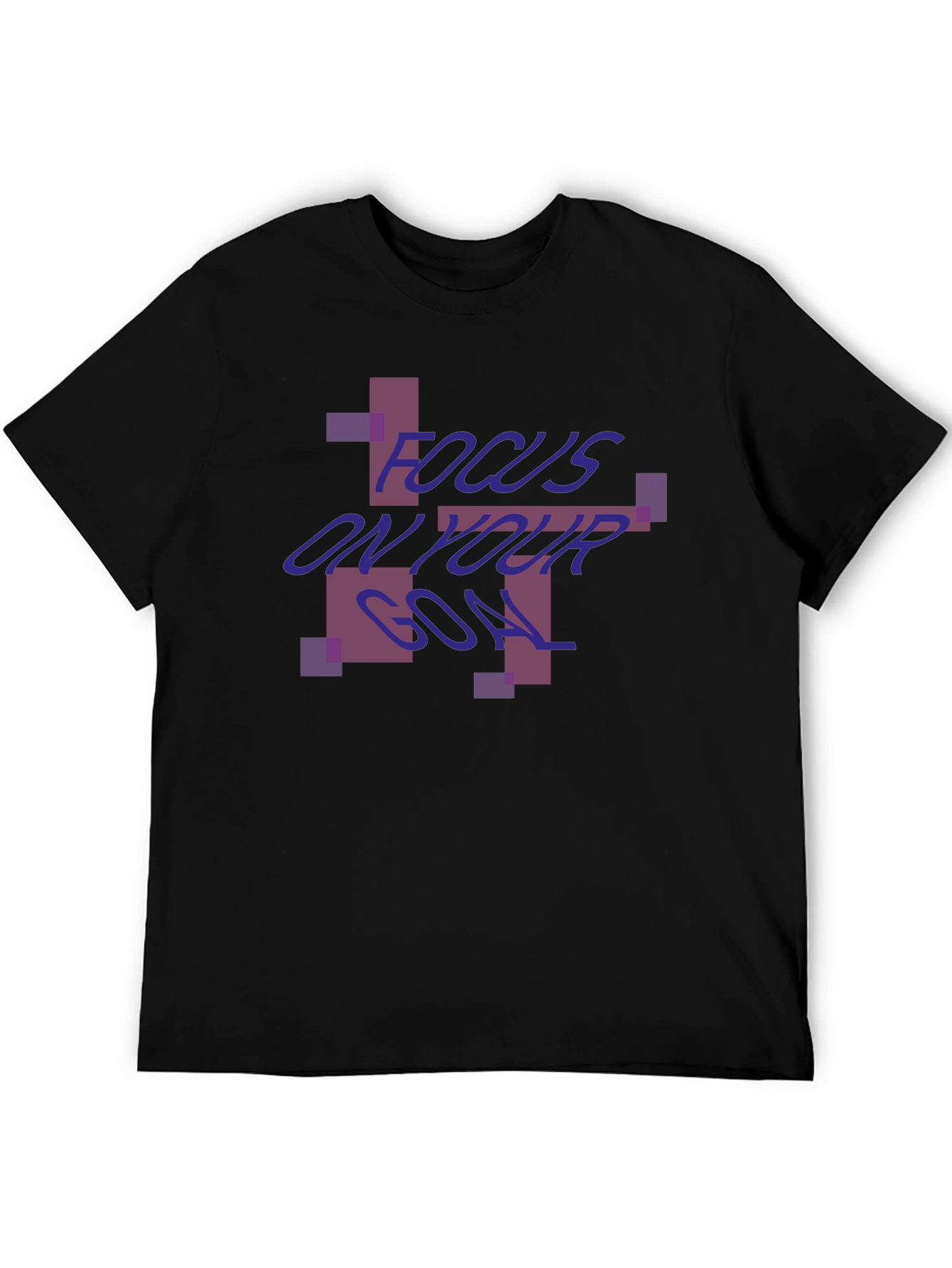 Focus On Your Goal Black Graphic Tee