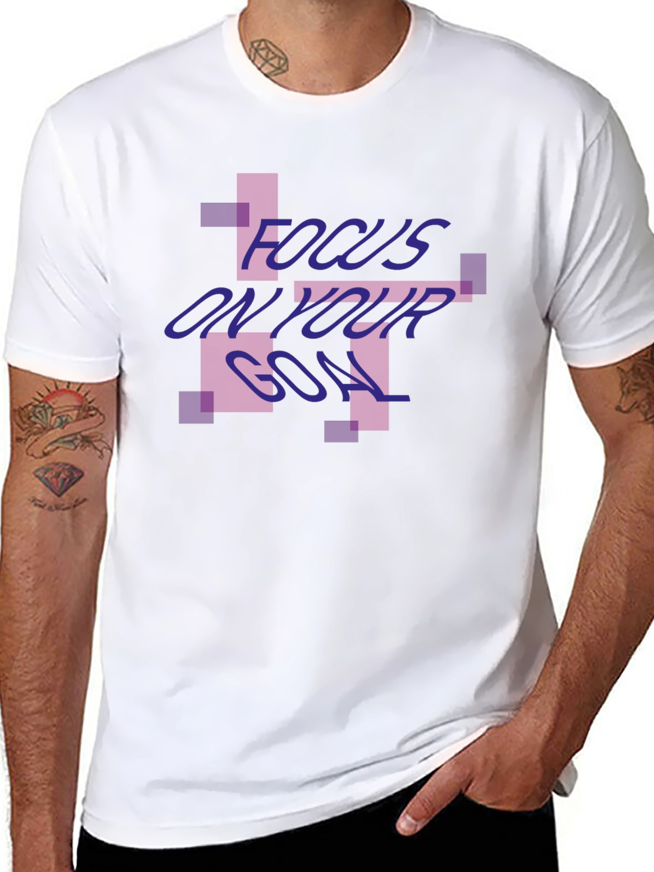 Focus On Your Goal Black Graphic Tee