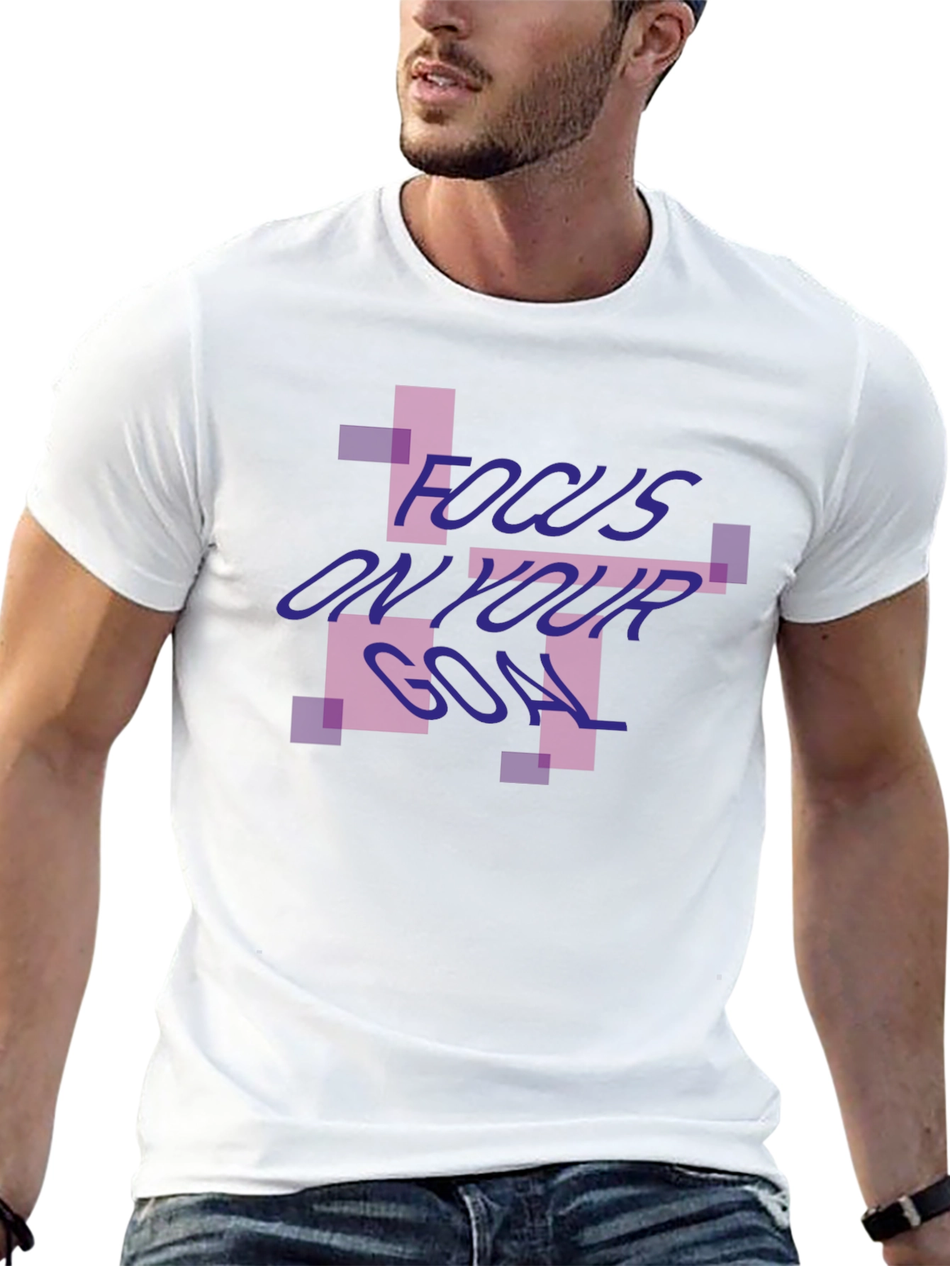 Focus On Your Goal Black Graphic Tee