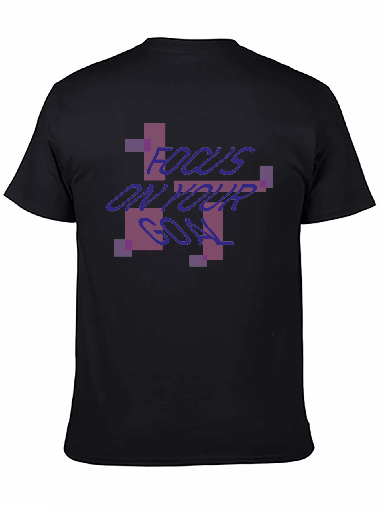 Focus On Your Goal Black Graphic Tee